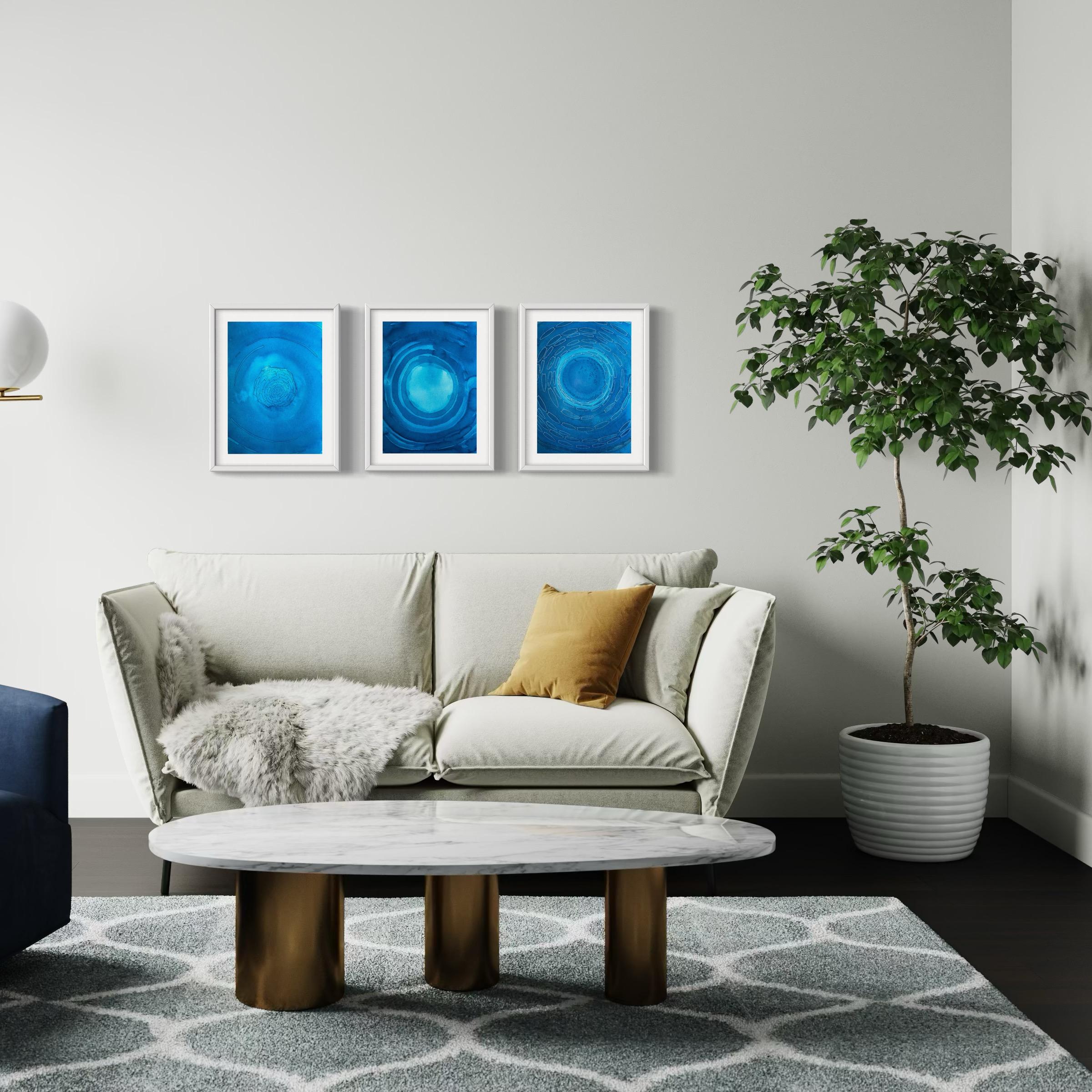 Correnti circolari - pittura astratta in vendita 1