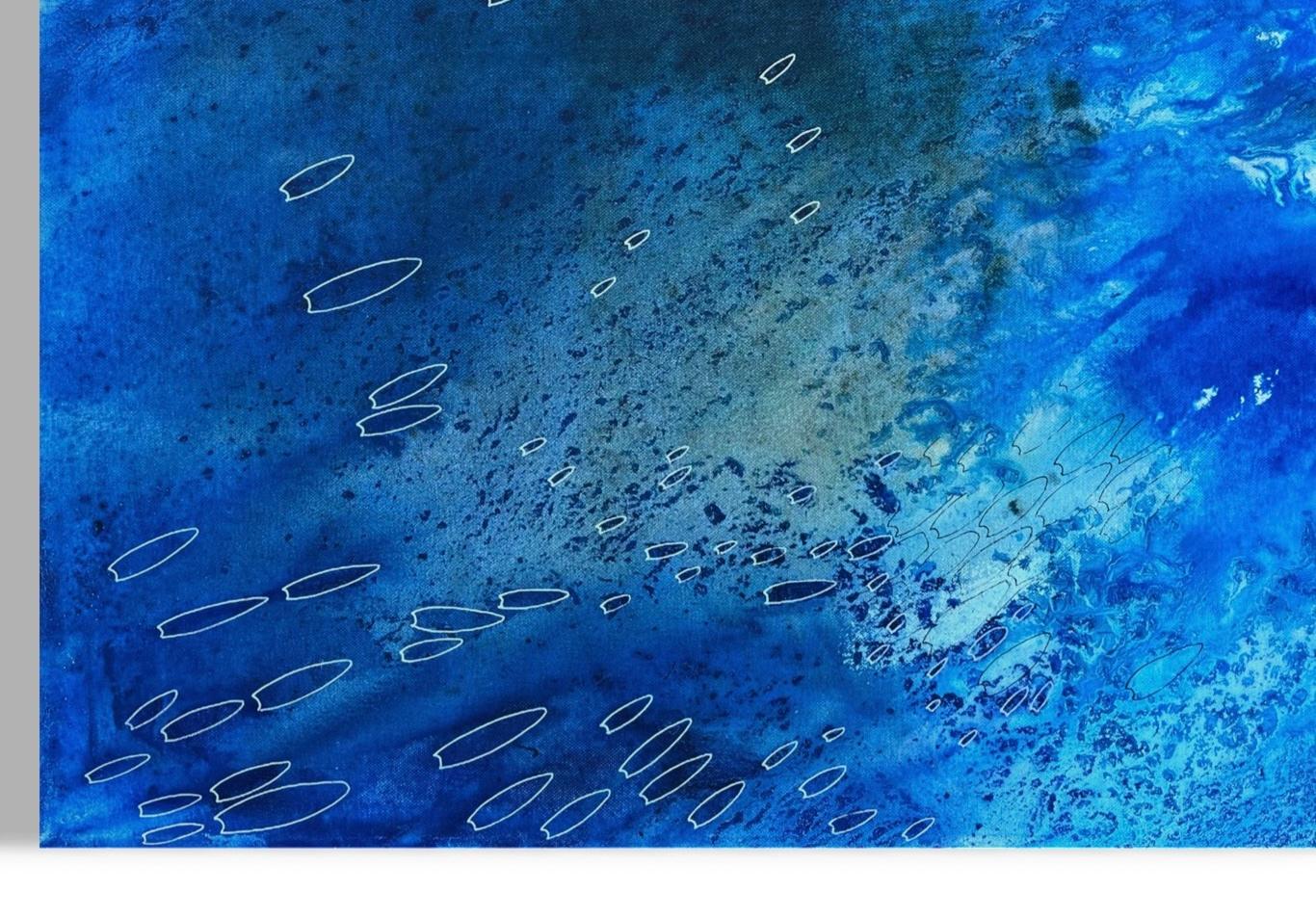 Cosmic currents - abstract painting - Abstract Painting by Eran Shmueli