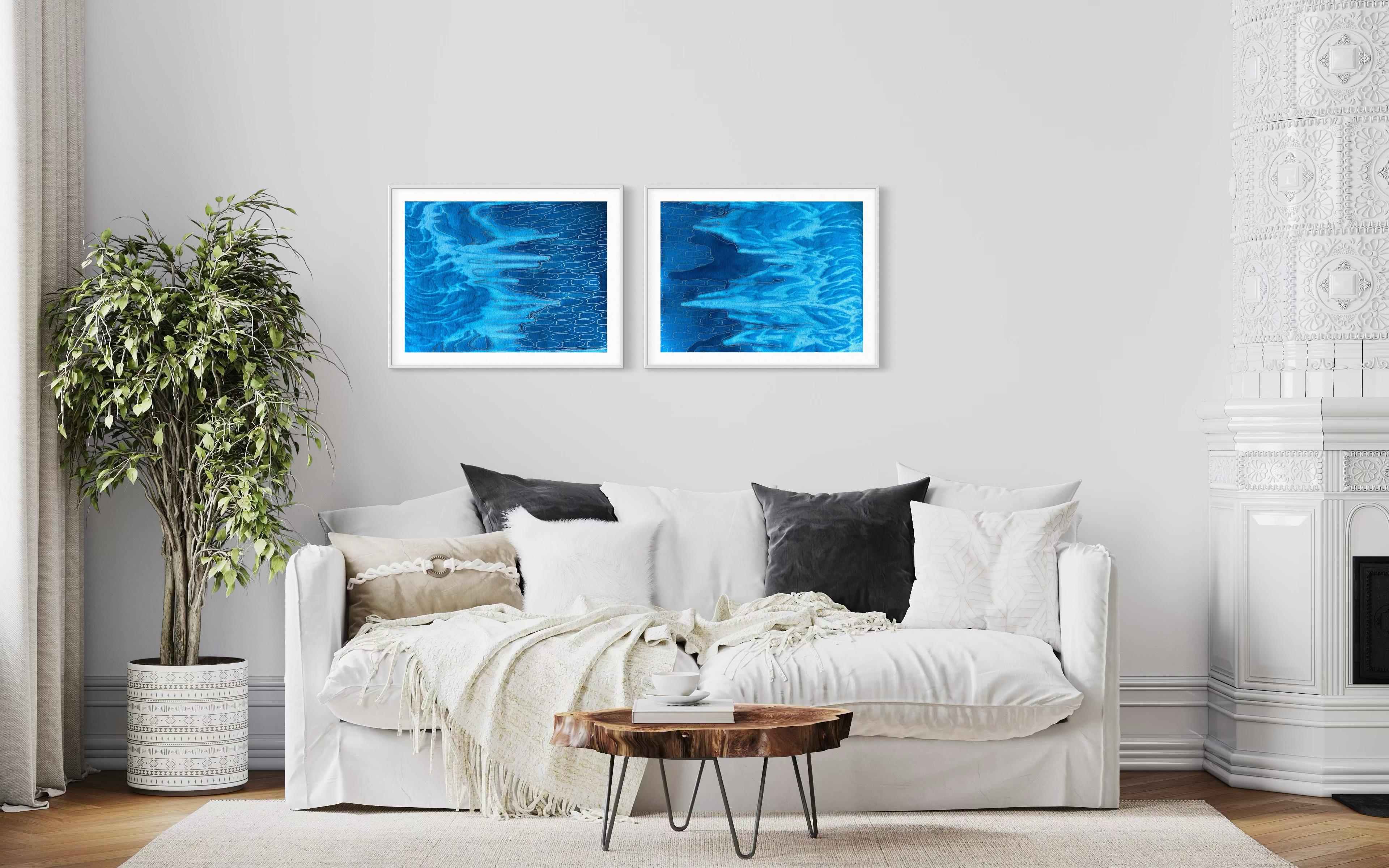 Tiefblaues Meer - abstraktes Gemälde im Angebot 1