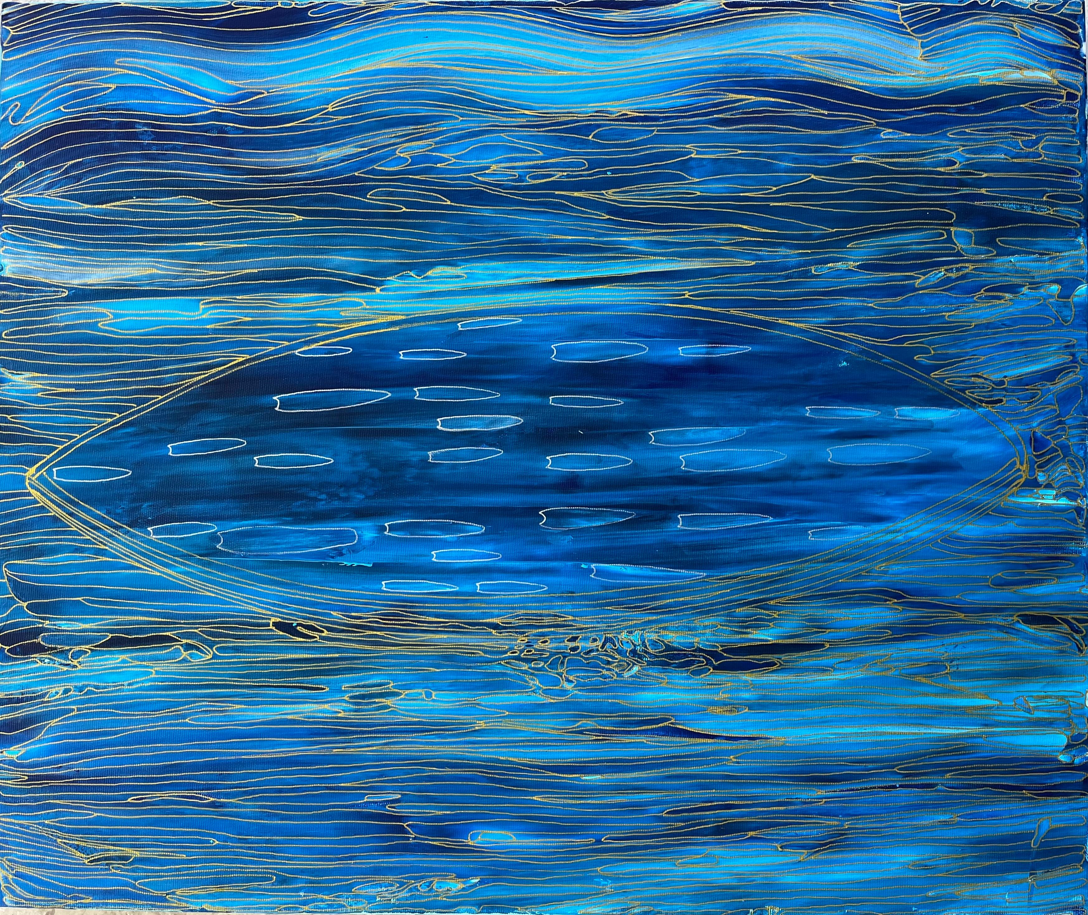 Drifting in Blue - abstract painting