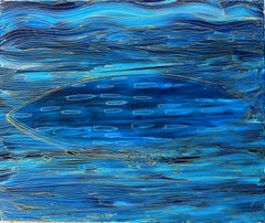 Drifting in Blue - abstract painting