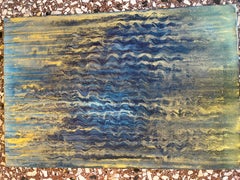 Echos sous la surface, peinture acrylique abstraite sur toile, 80X120 cm