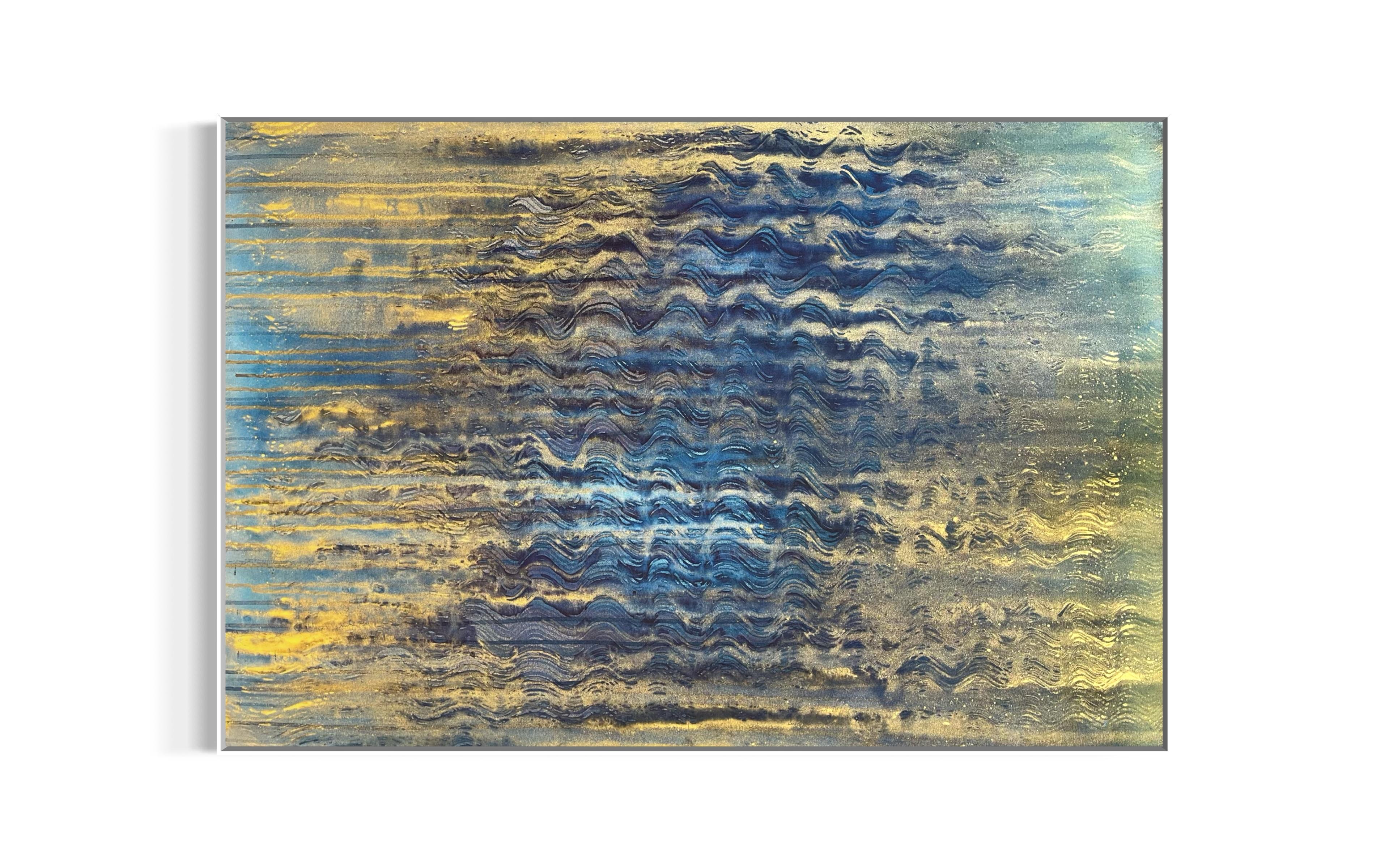 Echoes beneath the surface, Abstract Acrylic Painting on Canvas, 80X120 cm