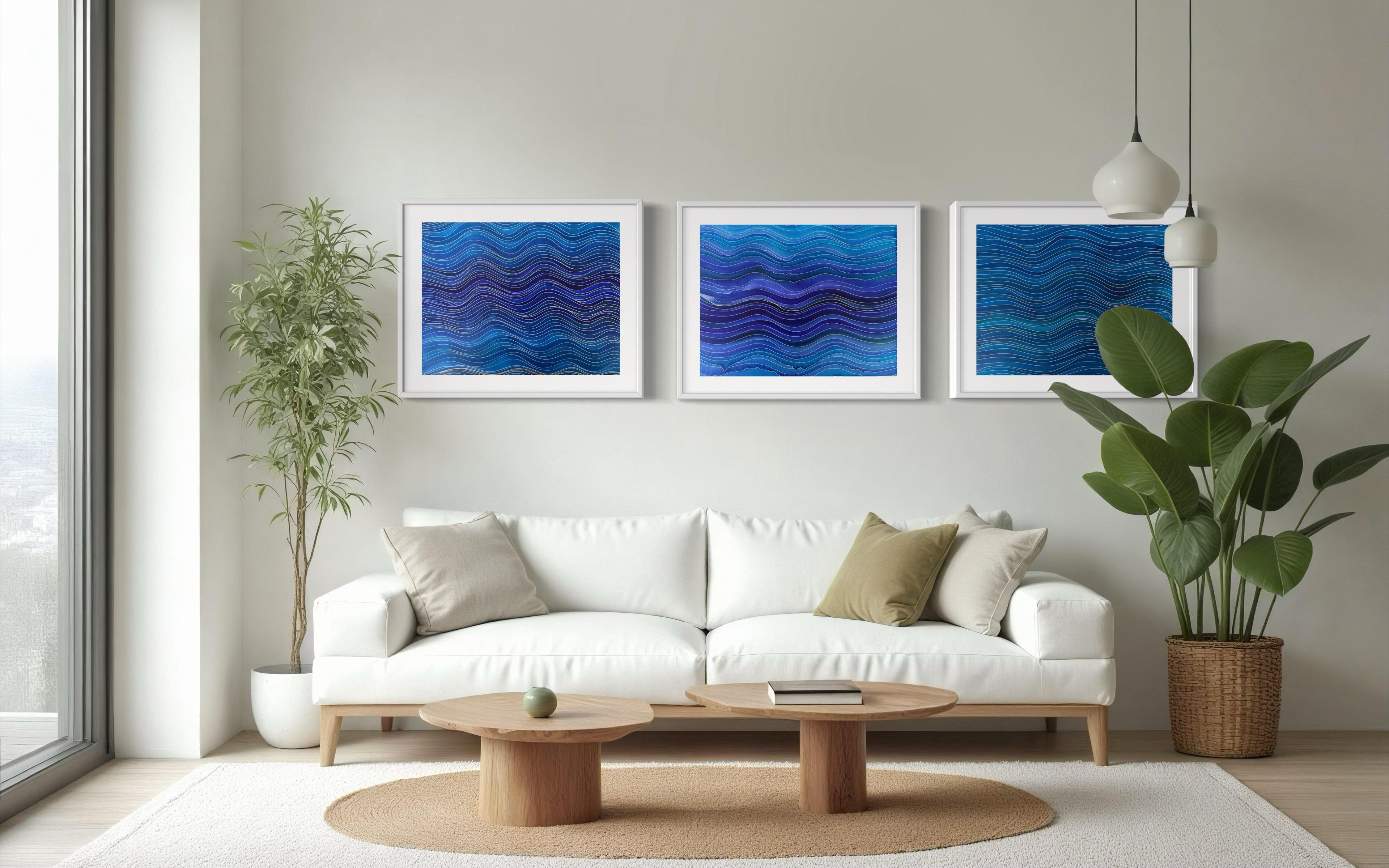 Onde di serenità - pittura astratta - Painting di Eran Shmueli