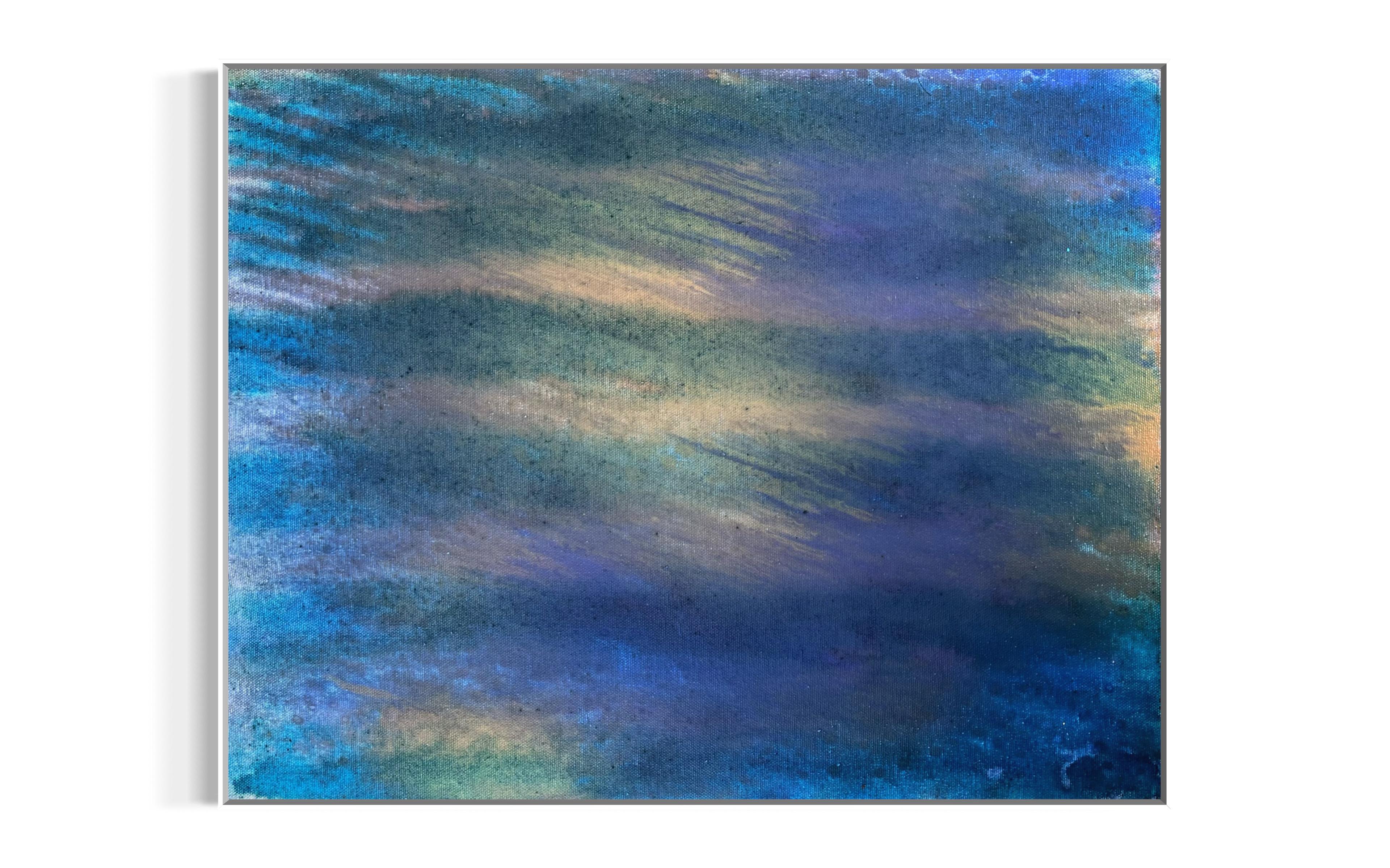 Eran Shmueli Abstract Painting - Where Water Meets Sky, Abstract Acrylic Painting on Canvas, 40x50 cm