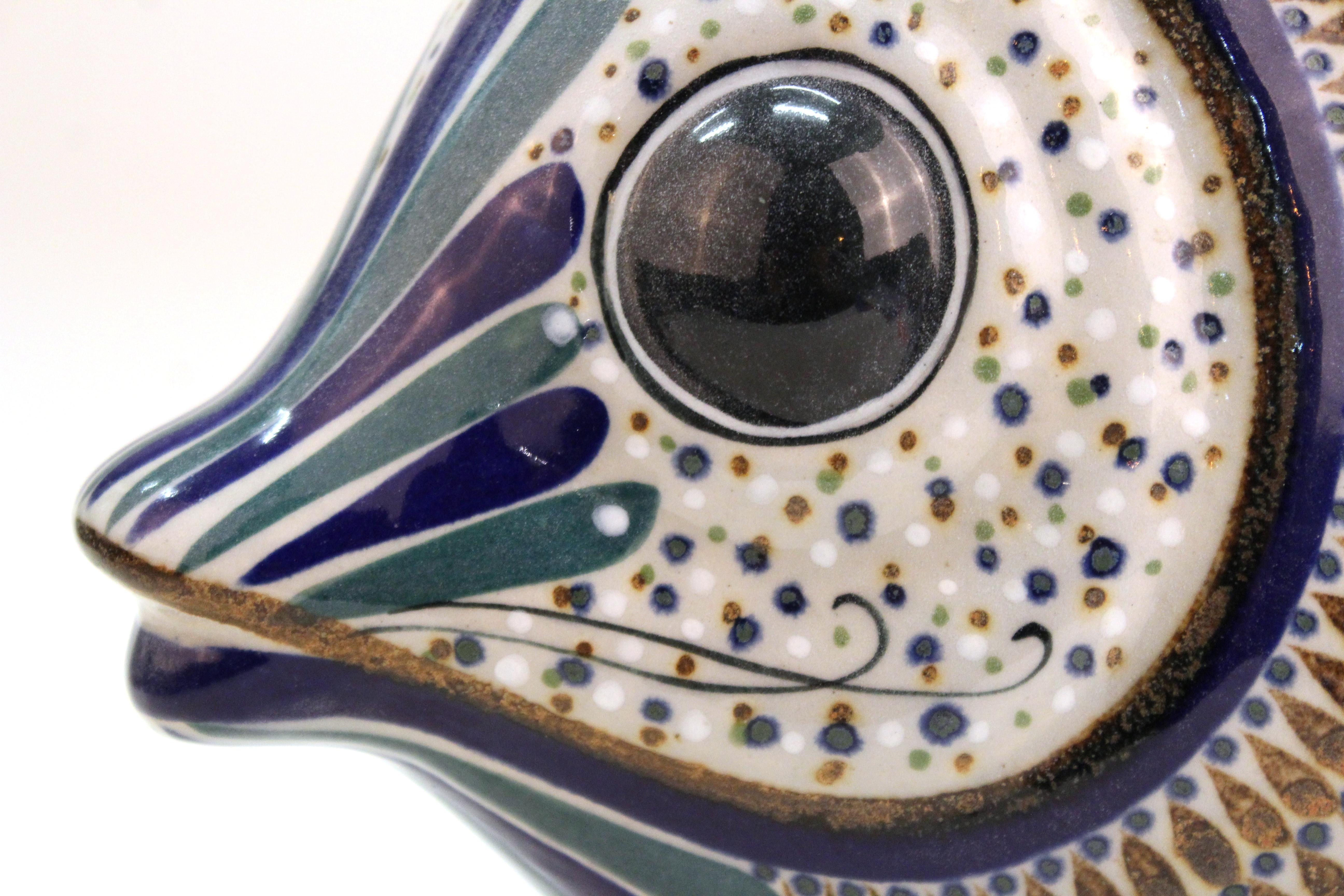 Fin du 20e siècle Poisson Erandi en poterie d'art populaire mexicain