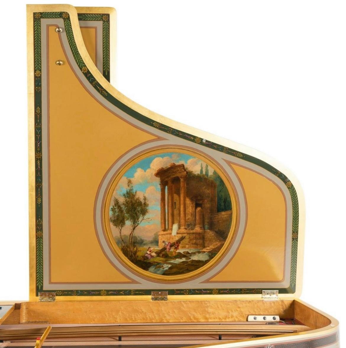 Grand piano Empire Erard, peint à la main et signé par Pierre Guerin Paris, vers 1920 Bon état à Chicago, IL