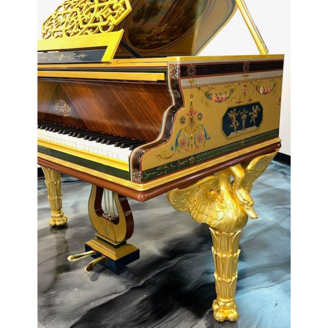 20ième siècle Grand piano Empire Erard, peint à la main et signé par Pierre Guerin Paris, vers 1920