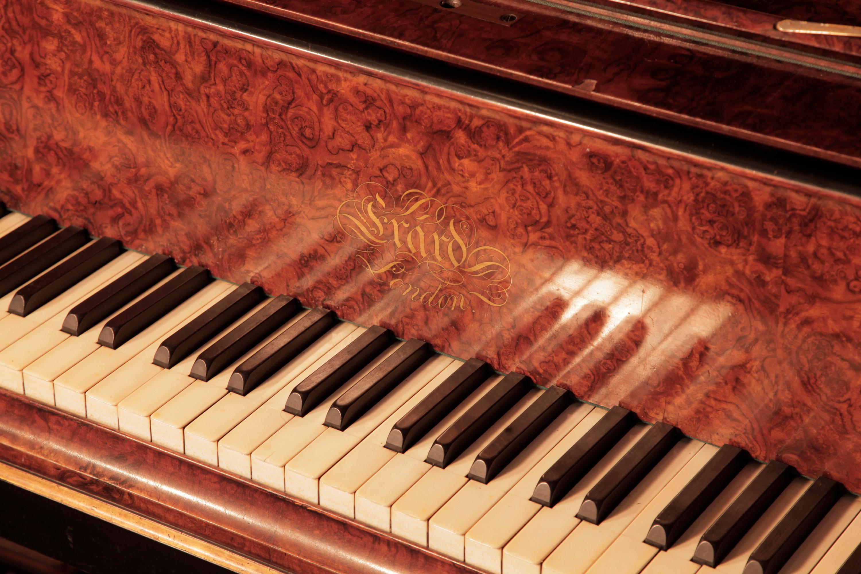 Erard Grand Piano Ägyptisches Revival Neoklassizistisches Stil von William Lomax Nussbaumholz im Angebot 3