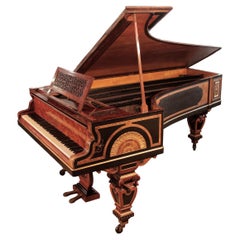 Erard Grand Piano Ägyptisches Revival Neoklassizistisches Stil von William Lomax Nussbaumholz