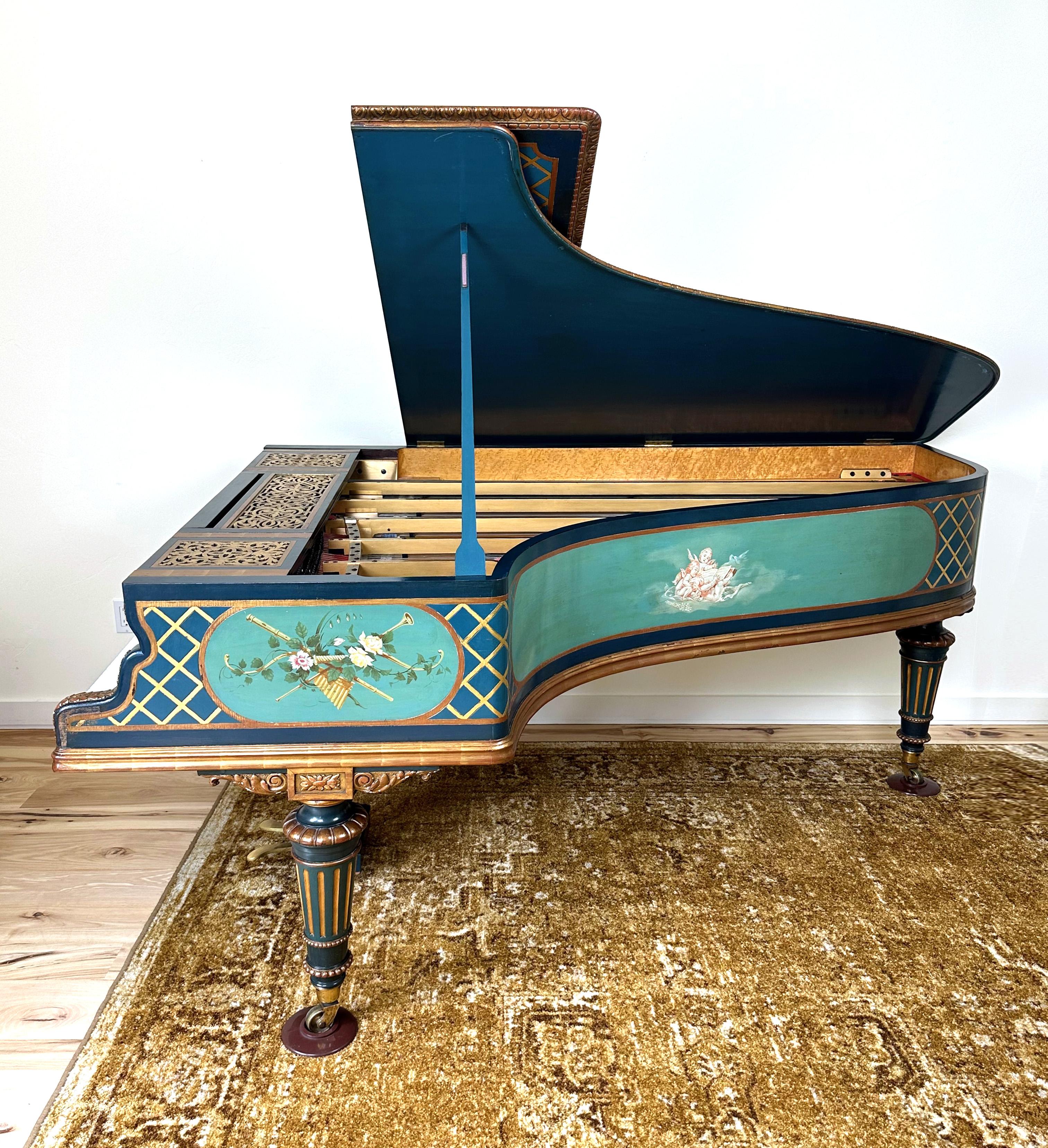 Parallelsträngiges Grand Piano von Erard mit Bank, Paris, 1895 (Französisch) im Angebot