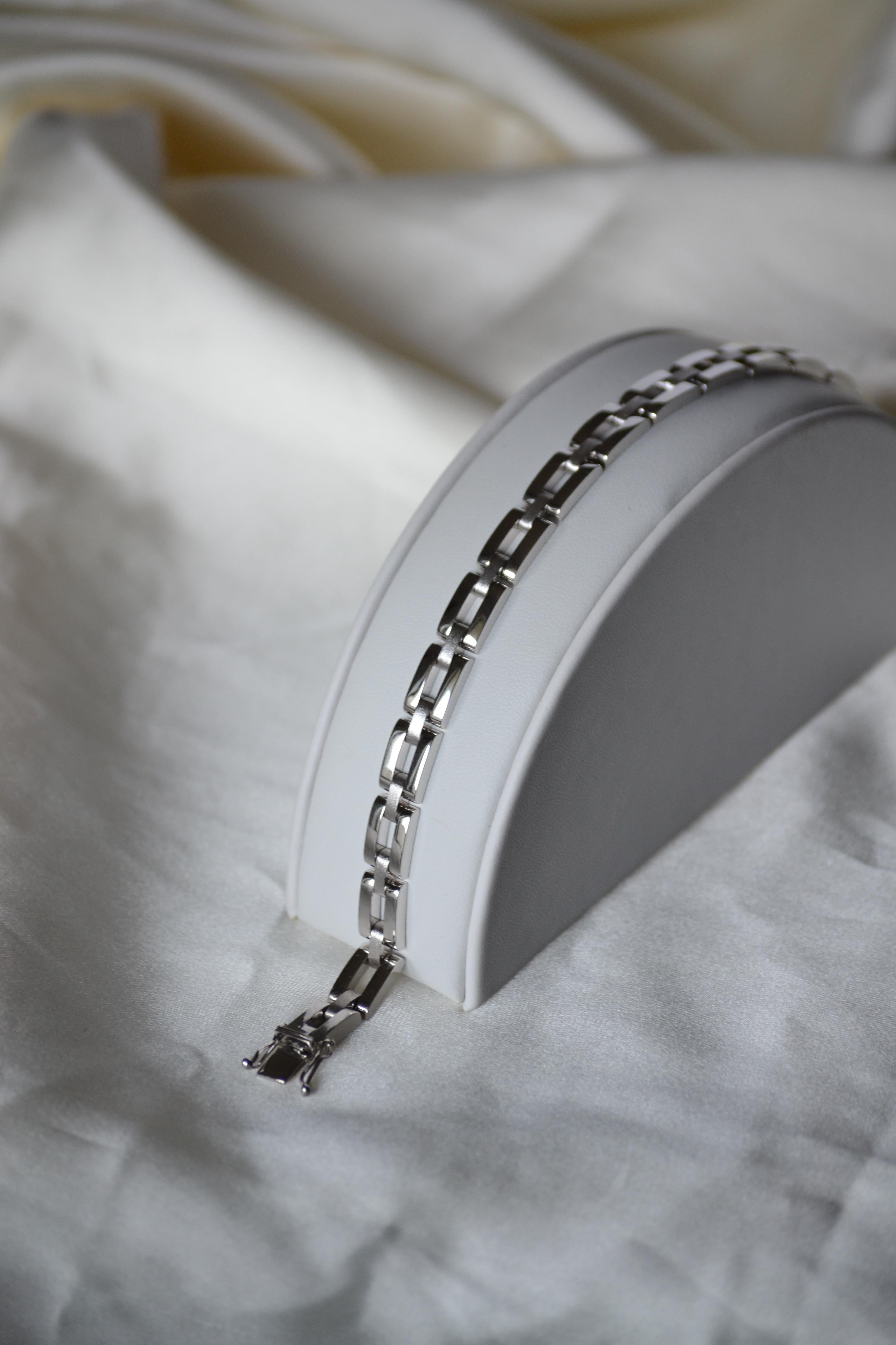 da uomo o donna Bracciale A Link in oro bianco 18 carati Eras in vendita
