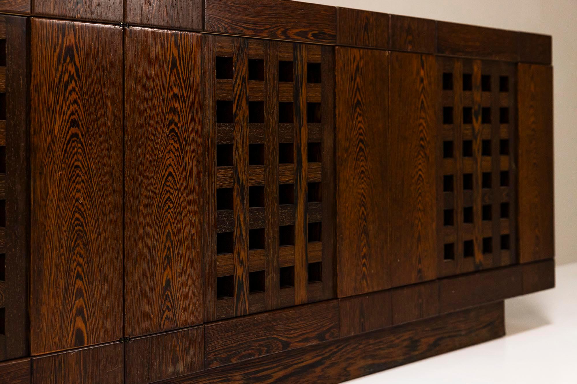 'Erasmo a 4' Sideboard In Wengé By Ferdinando Meccani, Italy 1970's For Sale 5
