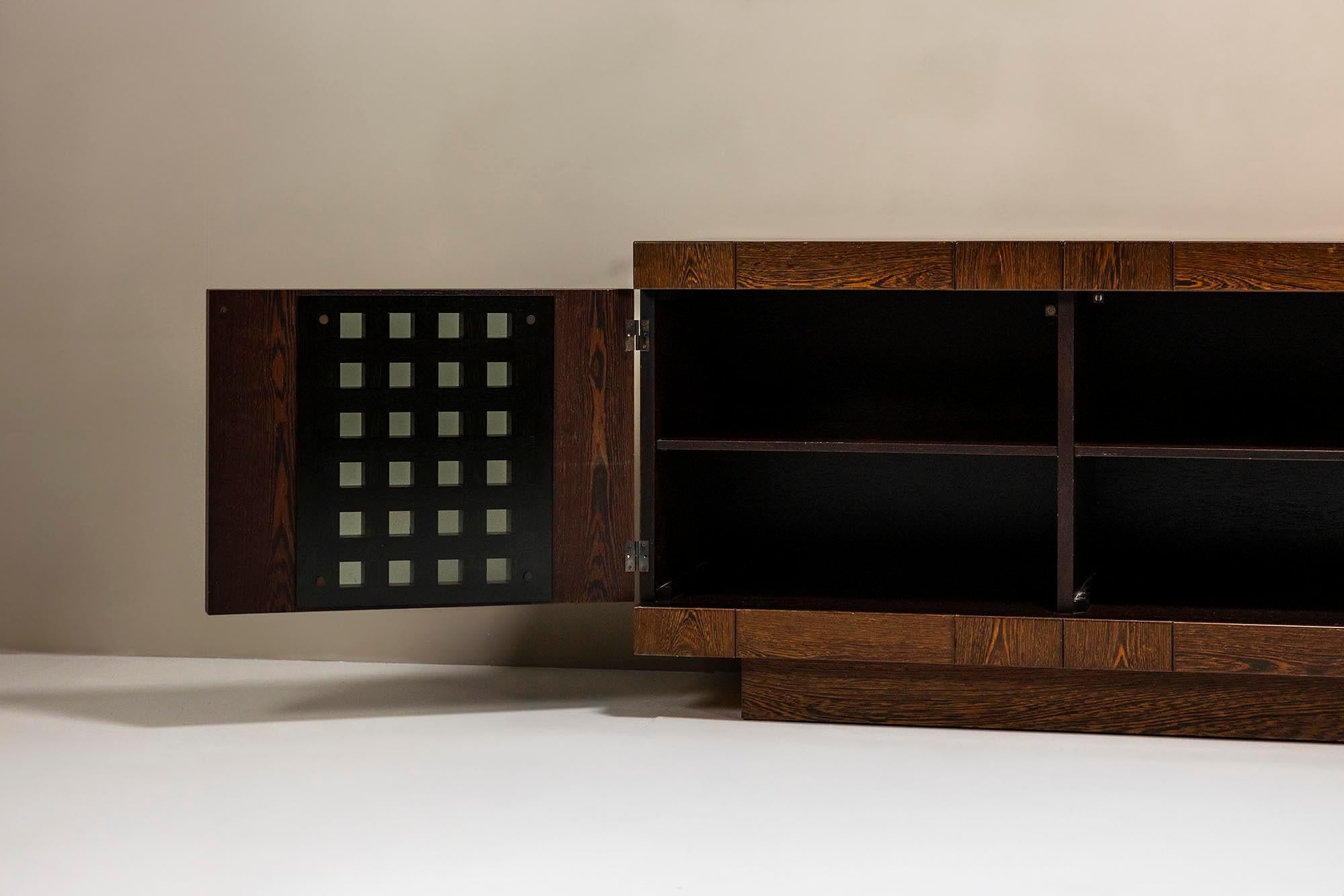 'Erasmo a 4' Sideboard In Wengé By Ferdinando Meccani, Italy 1970's 6