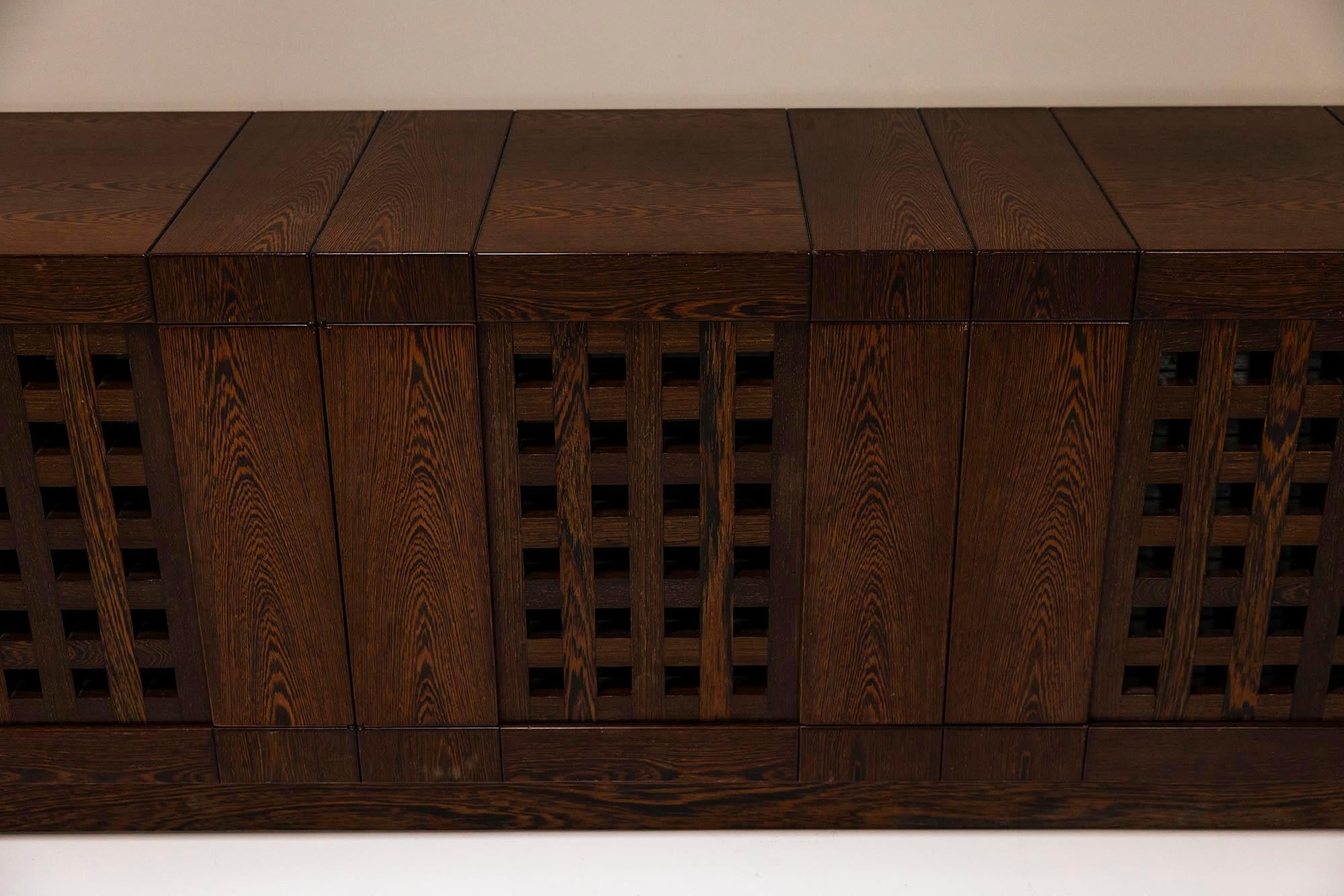 'Erasmo a 4' Sideboard In Wengé By Ferdinando Meccani, Italy 1970's 1