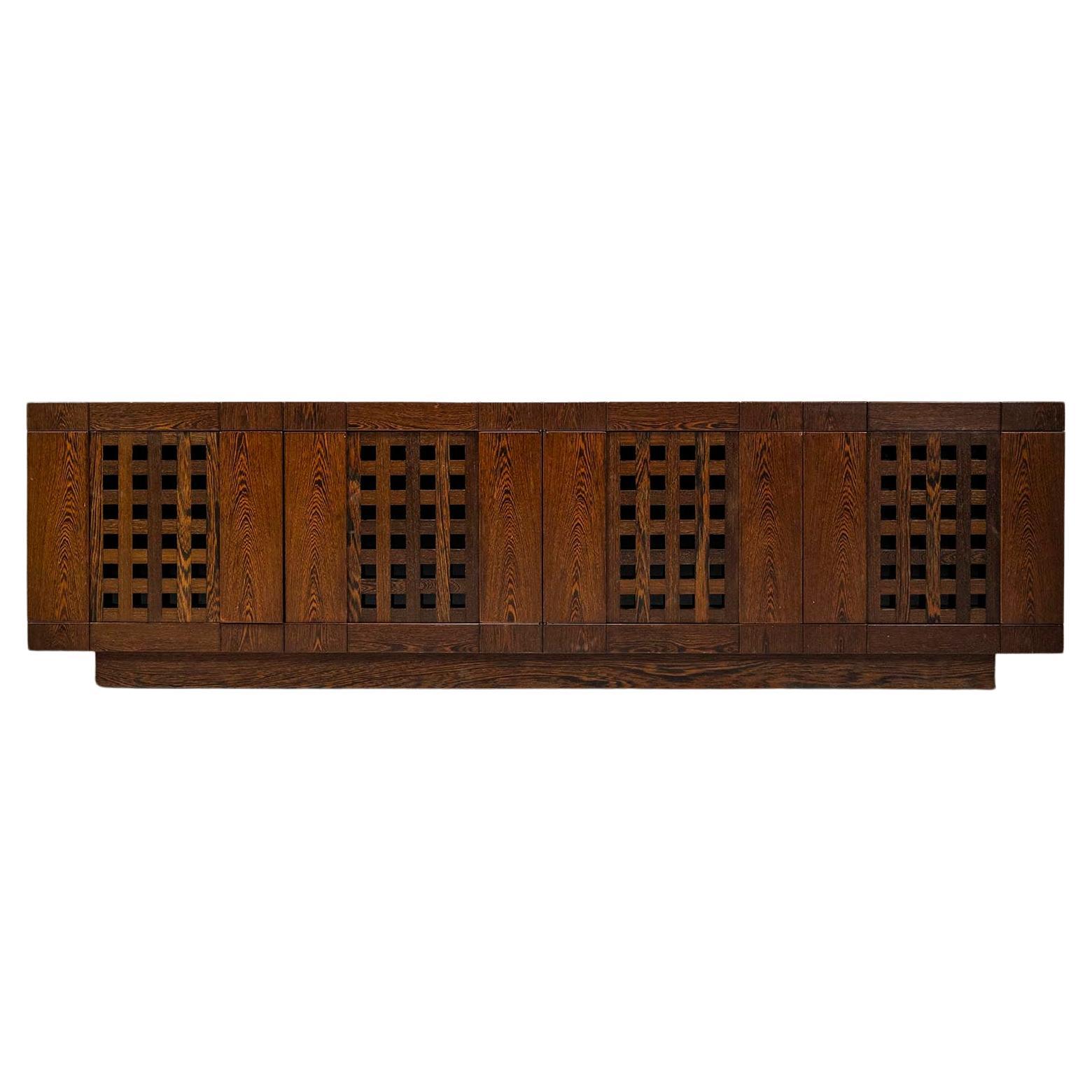 'Erasmo a 4' Sideboard In Wengé By Ferdinando Meccani, Italy 1970's For Sale