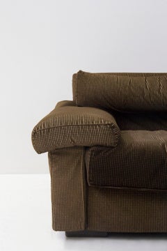 Erasmo Brown Velvet Sofa by Afra and Tobia Scarpa for B&B Italia