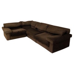 Vintage Erasmo Brown Velvet Sofa by Afra and Tobia Scarpa for B&B Italia