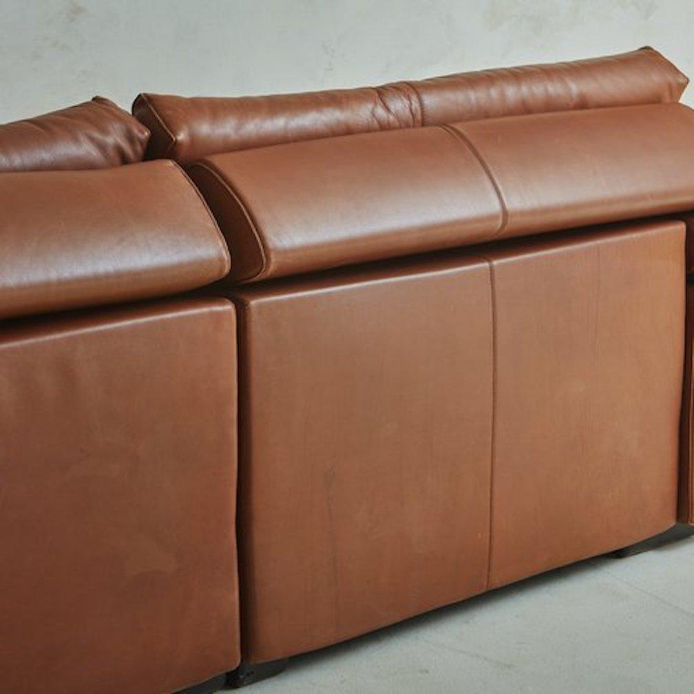 ‘Erasmo’ Leather Sofa With Ottoman by Afra + Tobia Scarpa for B&b Italia, 1980s 4