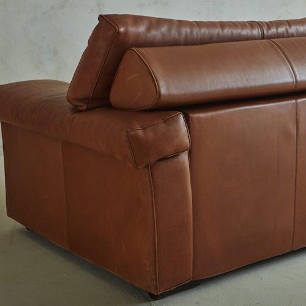 ‘Erasmo’ Leather Sofa With Ottoman by Afra + Tobia Scarpa for B&b Italia, 1980s 6