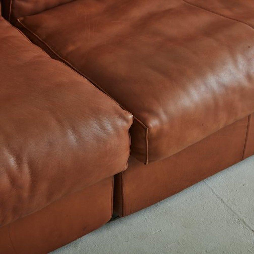 ‘Erasmo’ Leather Sofa With Ottoman by Afra + Tobia Scarpa for B&b Italia, 1980s 7