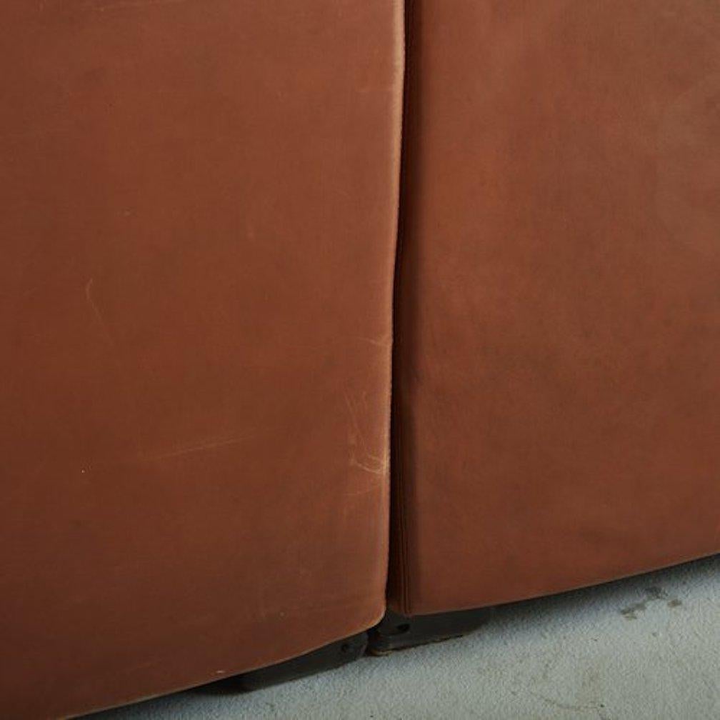 ‘Erasmo’ Leather Sofa With Ottoman by Afra + Tobia Scarpa for B&b Italia, 1980s 8
