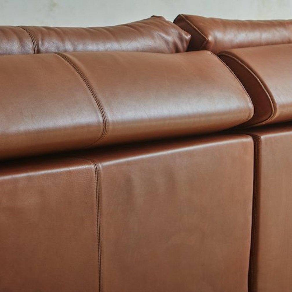‘Erasmo’ Leather Sofa With Ottoman by Afra + Tobia Scarpa for B&b Italia, 1980s 10