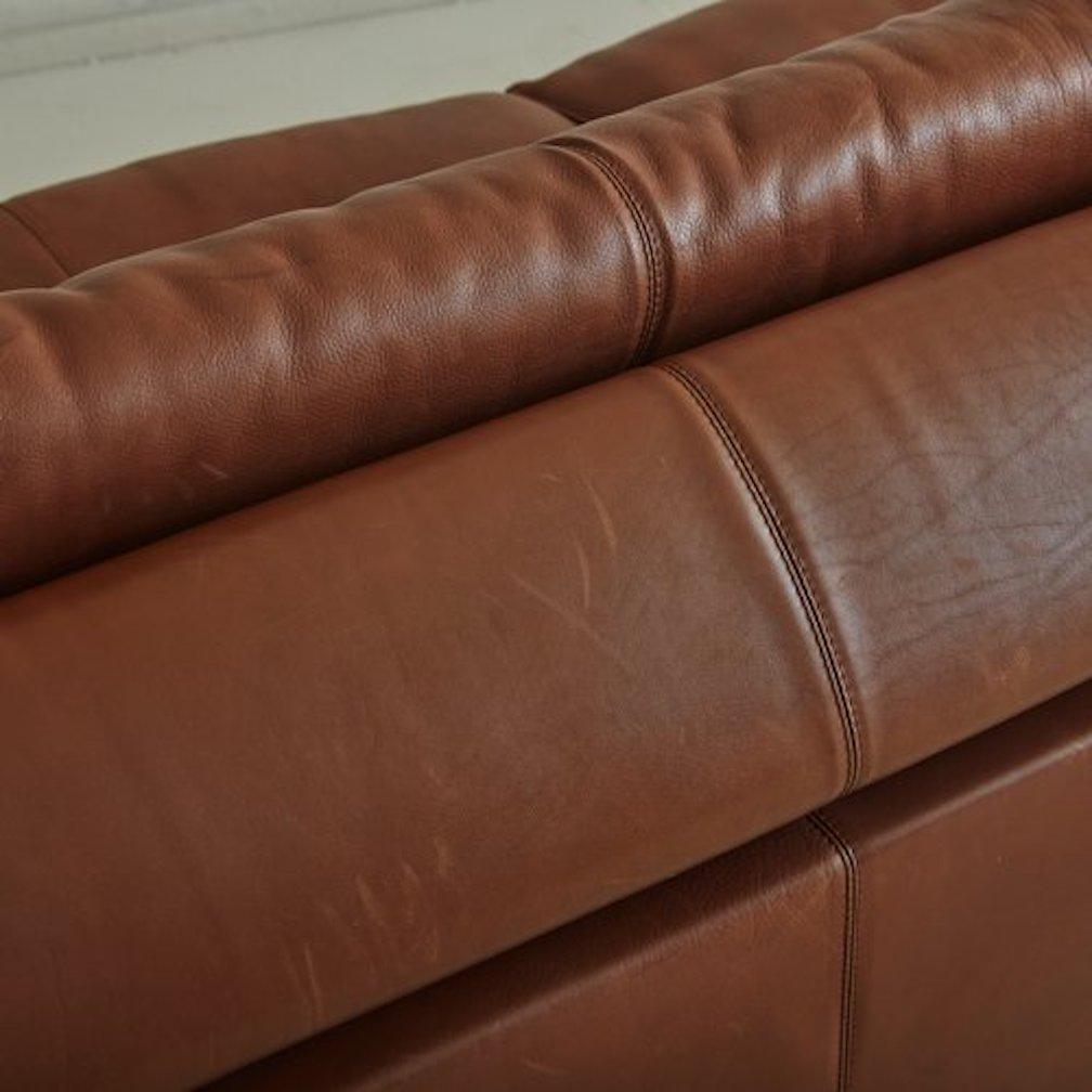 ‘Erasmo’ Leather Sofa With Ottoman by Afra + Tobia Scarpa for B&b Italia, 1980s 12