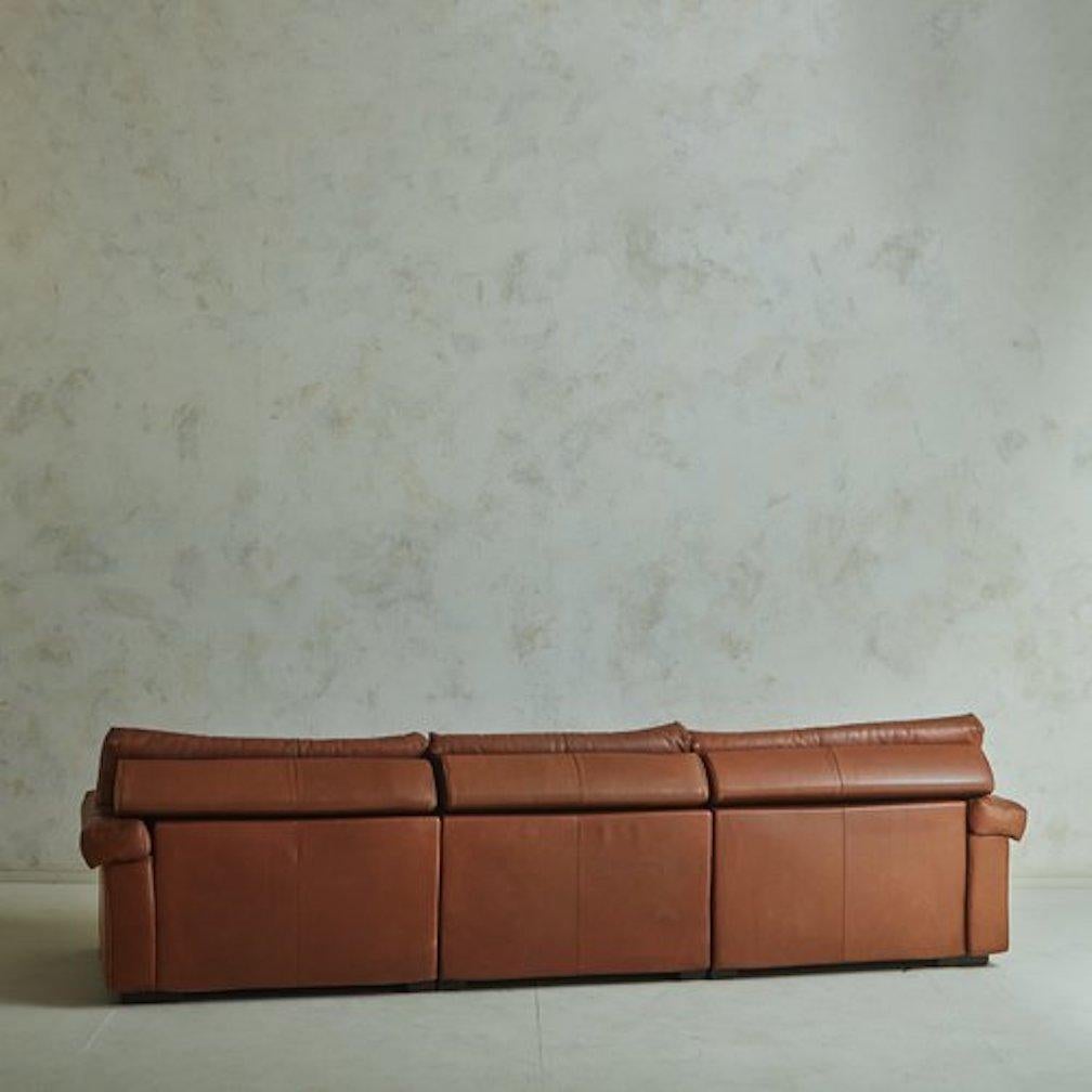 Italian ‘Erasmo’ Leather Sofa With Ottoman by Afra + Tobia Scarpa for B&b Italia, 1980s