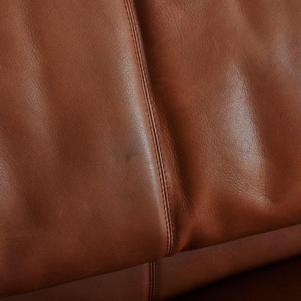 ‘Erasmo’ Leather Sofa With Ottoman by Afra + Tobia Scarpa for B&b Italia, 1980s 1