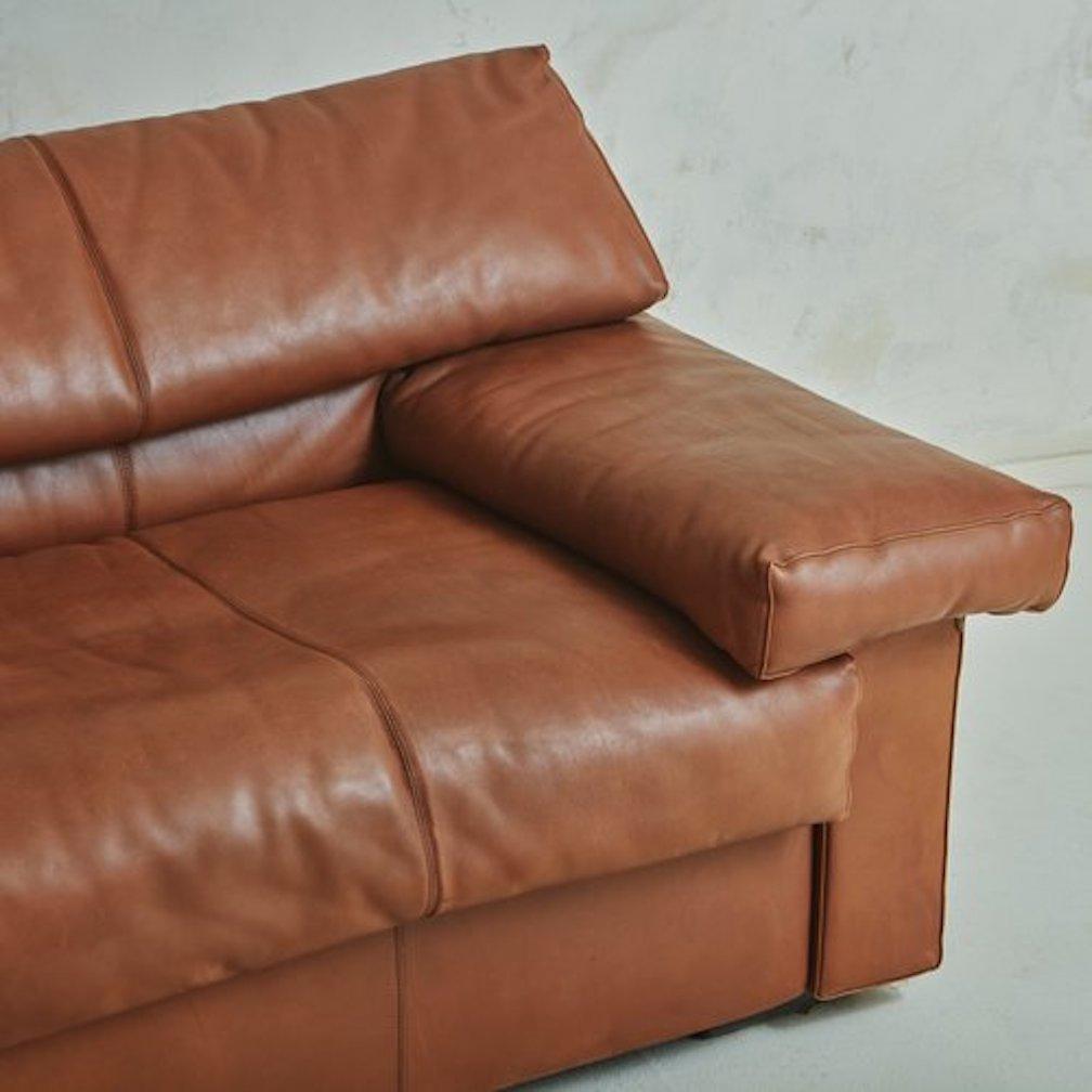 ‘Erasmo’ Leather Sofa With Ottoman by Afra + Tobia Scarpa for B&b Italia, 1980s 2