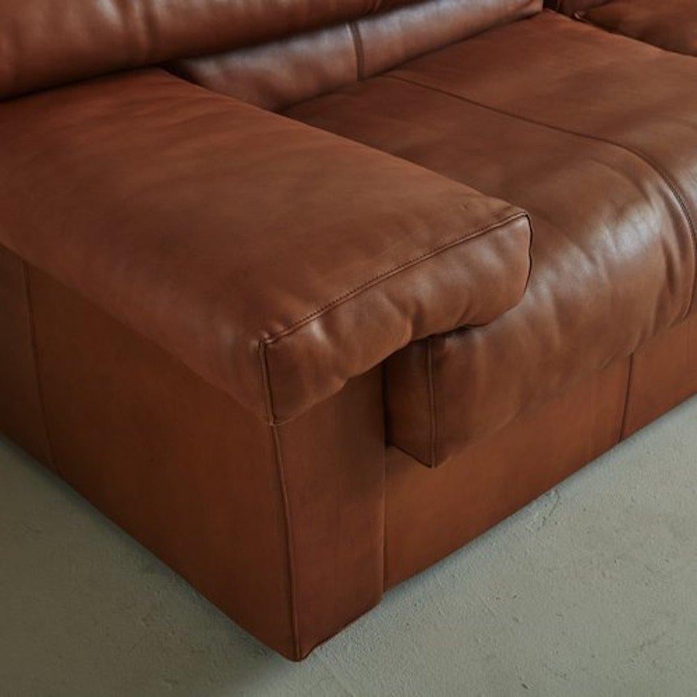 ‘Erasmo’ Leather Sofa With Ottoman by Afra + Tobia Scarpa for B&b Italia, 1980s 3