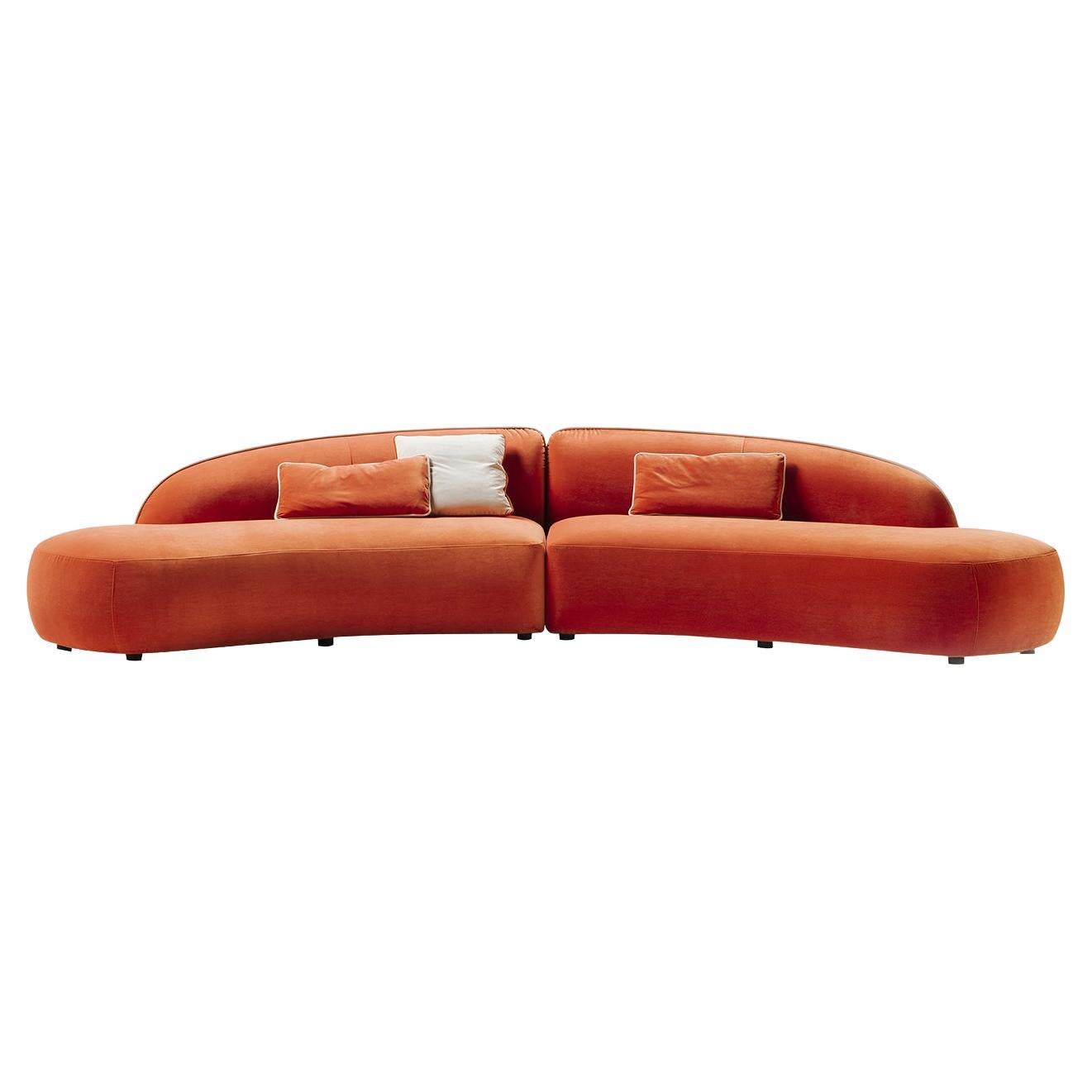 Erasmo Orange Sofa For Sale
