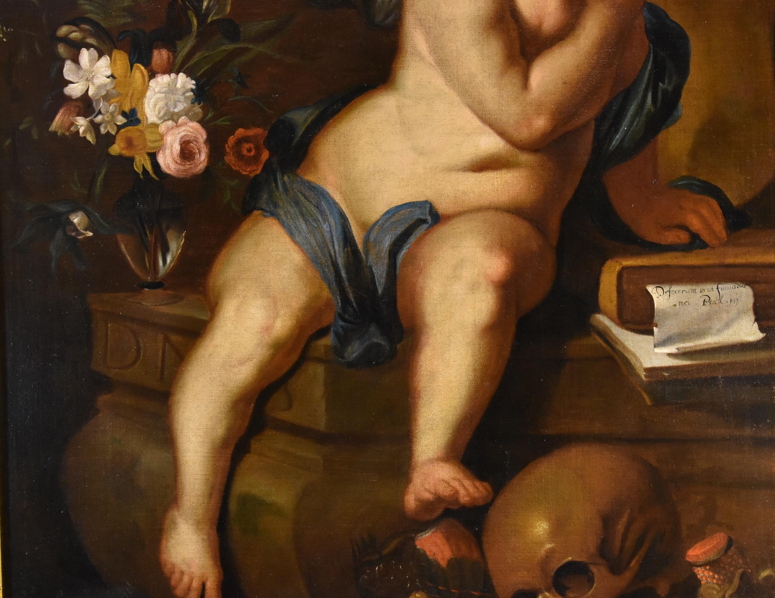 Quellinus Allegory Vanity Paint Oil on canvas old master 17th Century Flemish For Sale 3