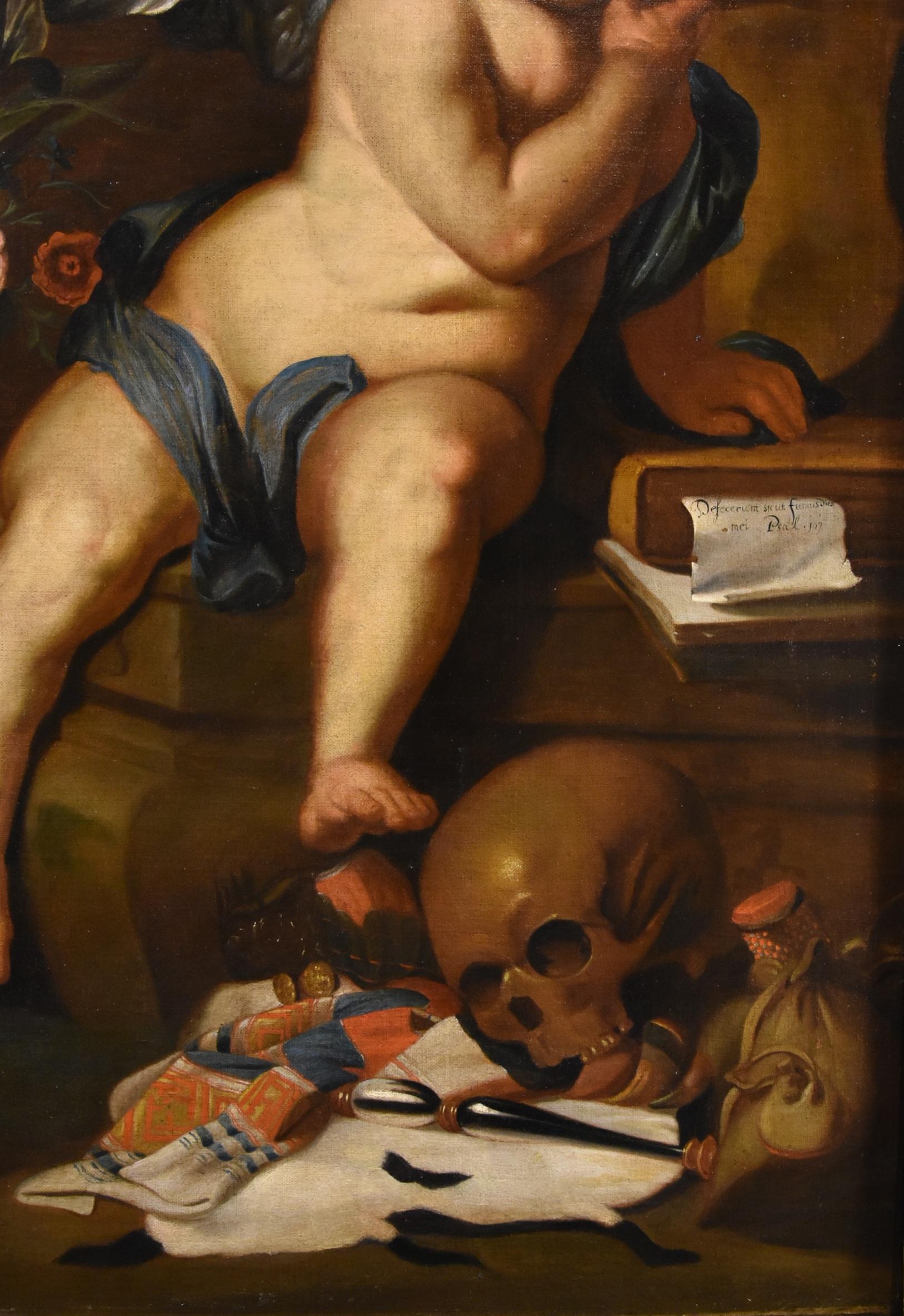 Quellinus Allegory Vanity Paint Oil on canvas old master 17th Century Flemish For Sale 4