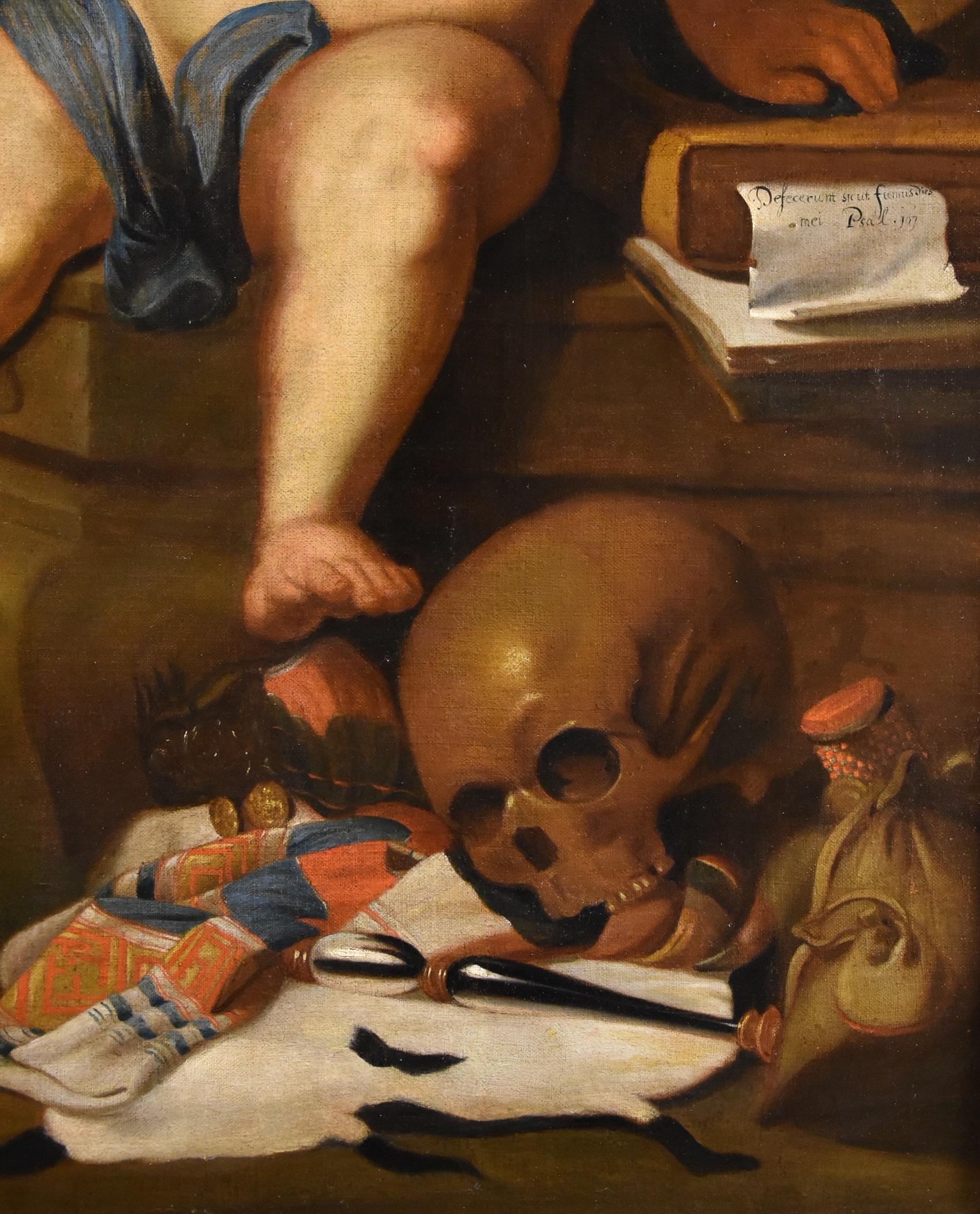 Quellinus Allegory Vanity Paint Oil on canvas old master 17th Century Flemish For Sale 5