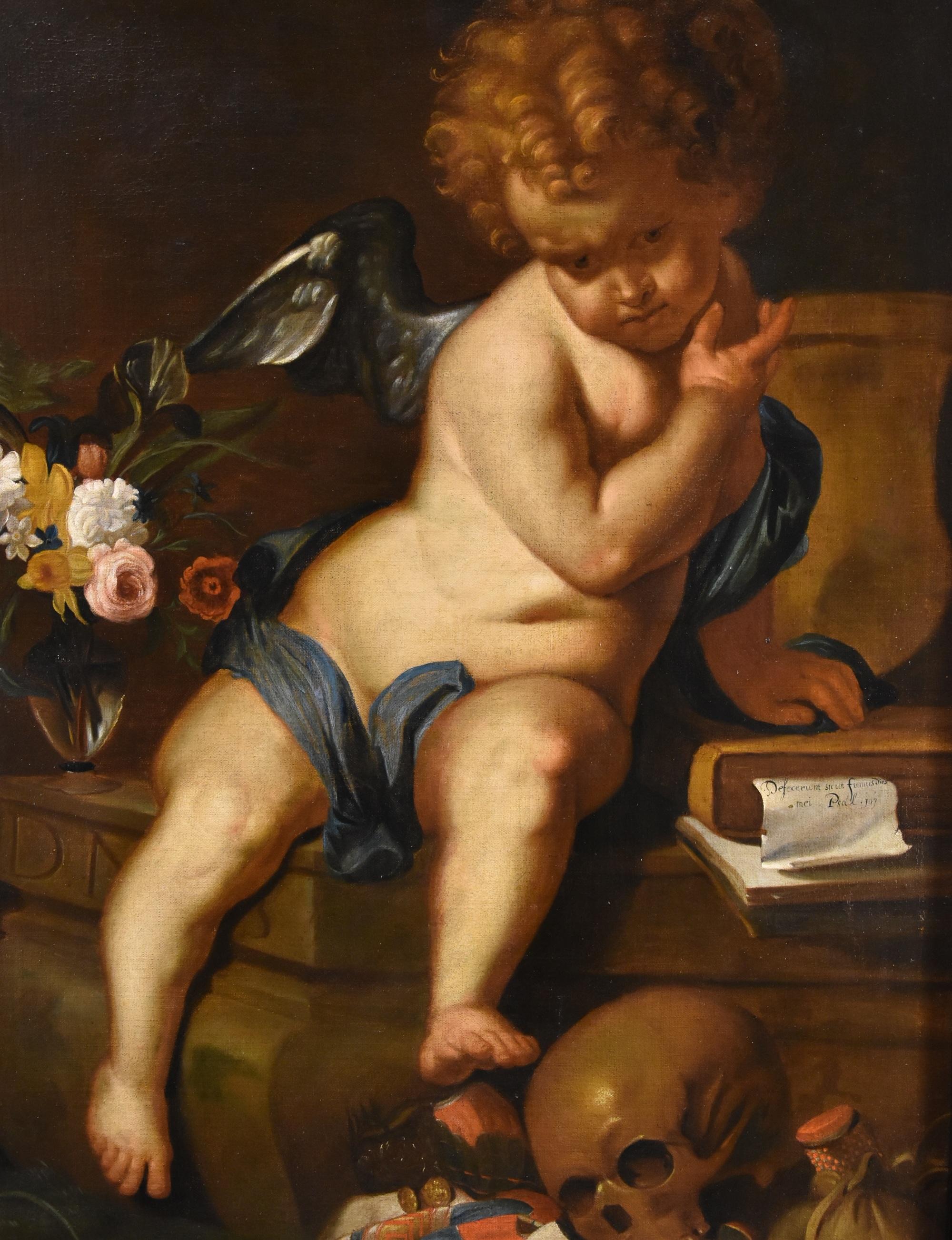 Quellinus Allegory Vanity Paint Oil on canvas old master 17th Century Flemish For Sale 6