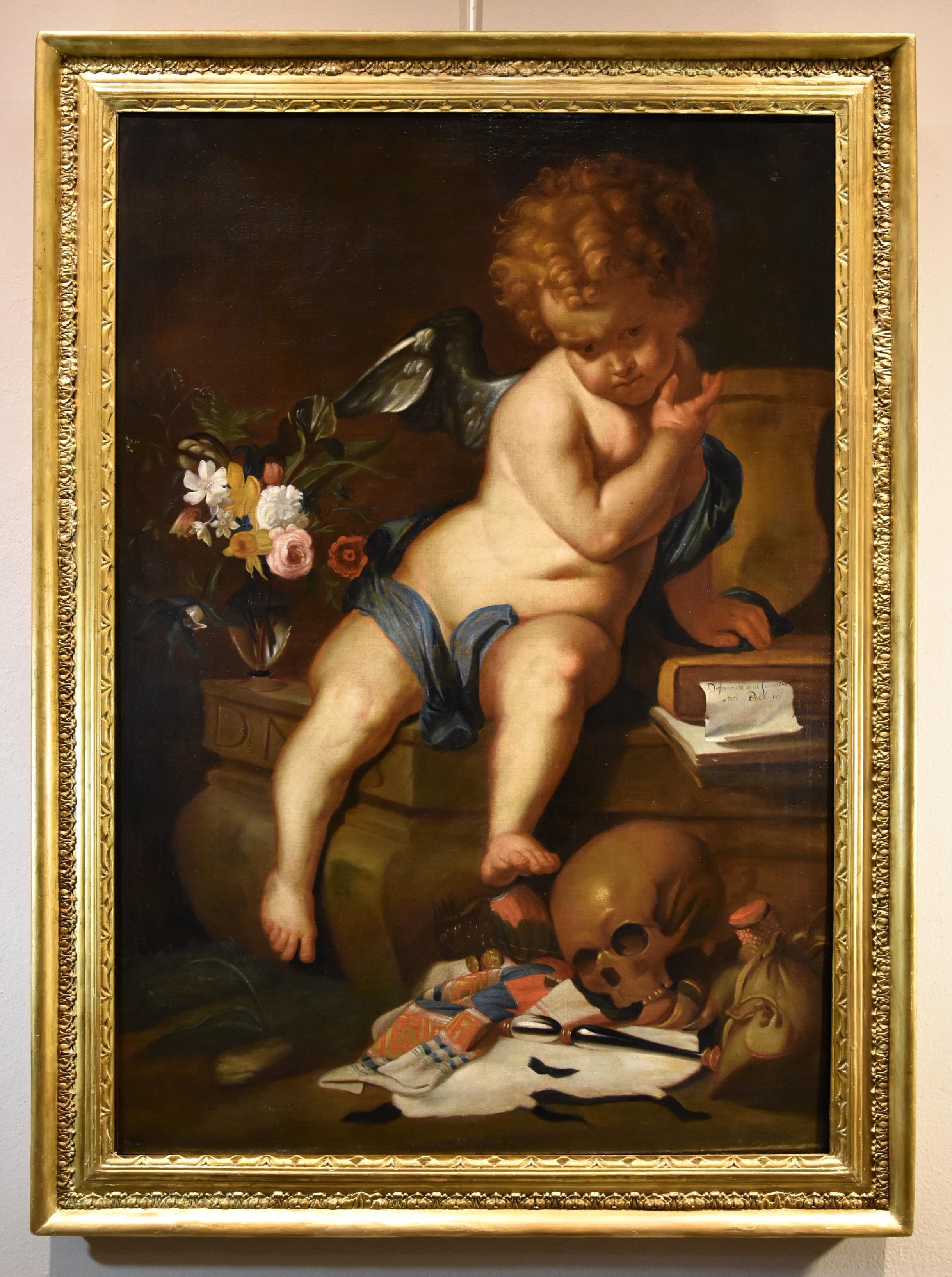 Quellinus Allegory Vanity Paint Oil on canvas old master 17th Century Flemish - Painting by Erasmus Quellinus II (Antwerp 1607 - 1672)