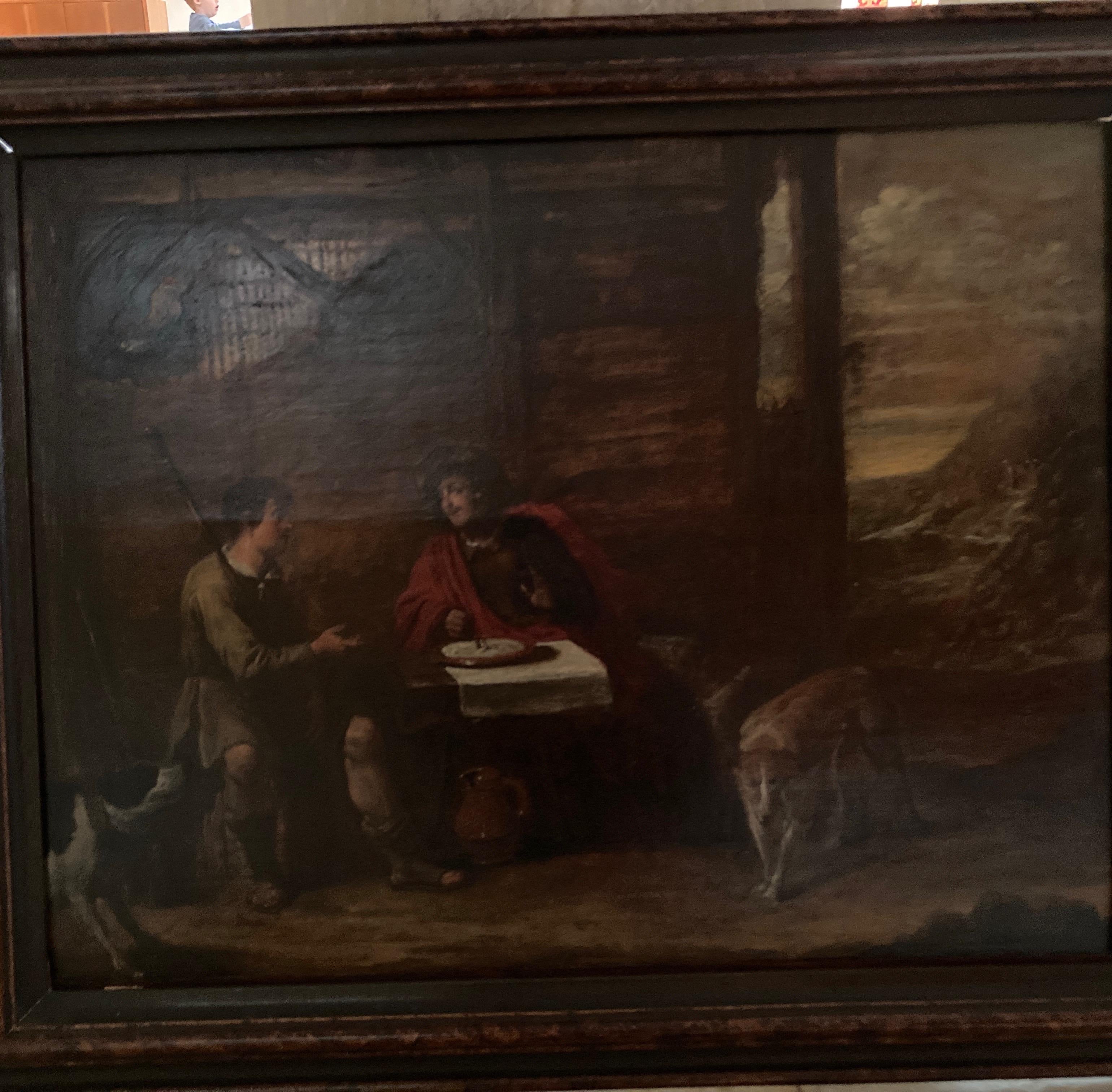 Gemälde Alter Meister, Flämischer Barock, Religiöse Szene, Esau und Jakob, Linse  im Angebot 6
