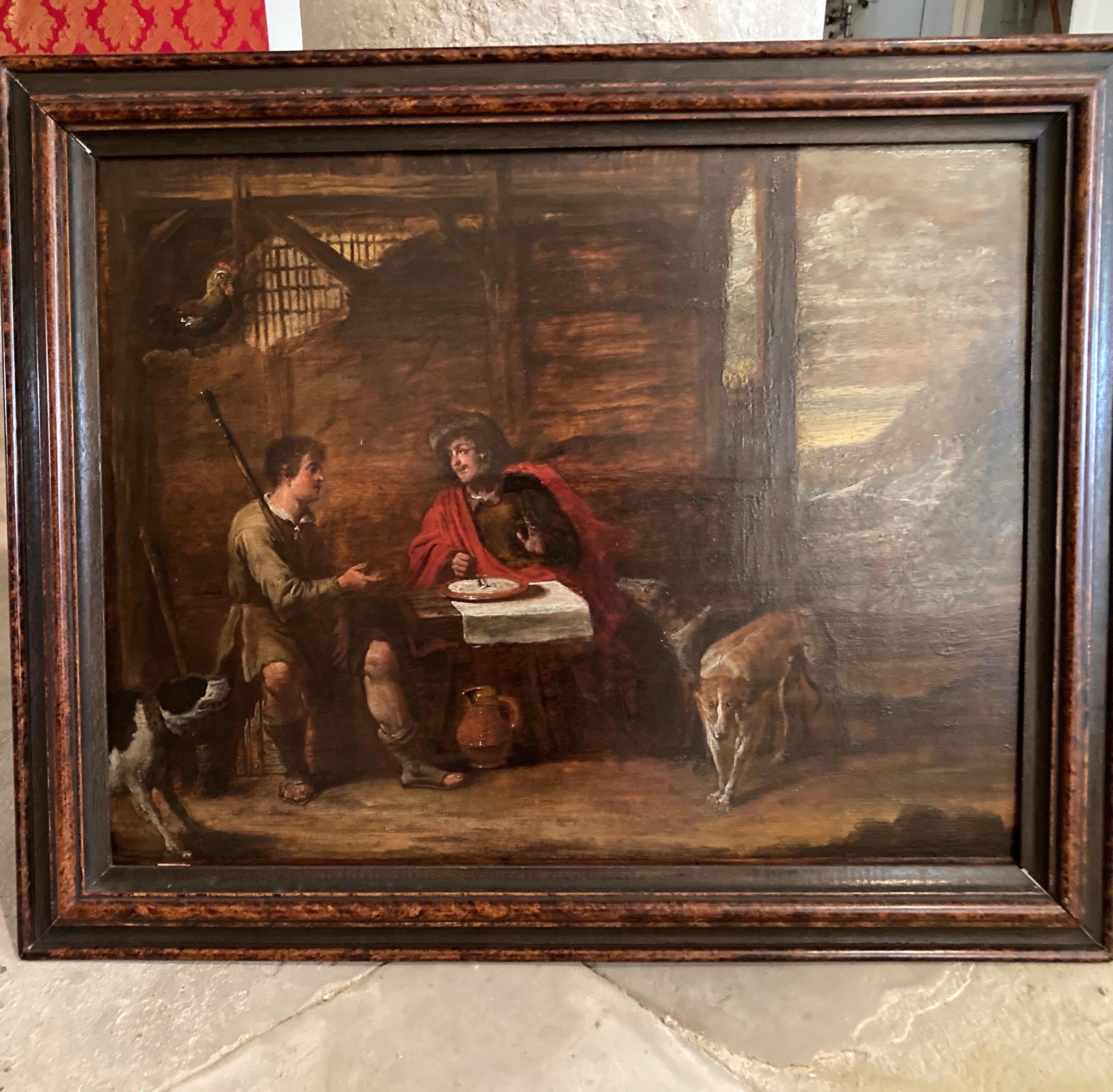 Gemälde Alter Meister, Flämischer Barock, Religiöse Szene, Esau und Jakob, Linse  – Painting von Erasmus Quellinus the Younger