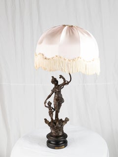 Erato Muse of Dance Table Lamp Brocade, 19th Century