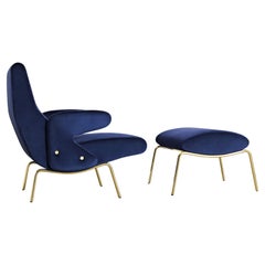 Erberto Carboni 'Delfino' Lounge Chair and Ottoman for Arflex