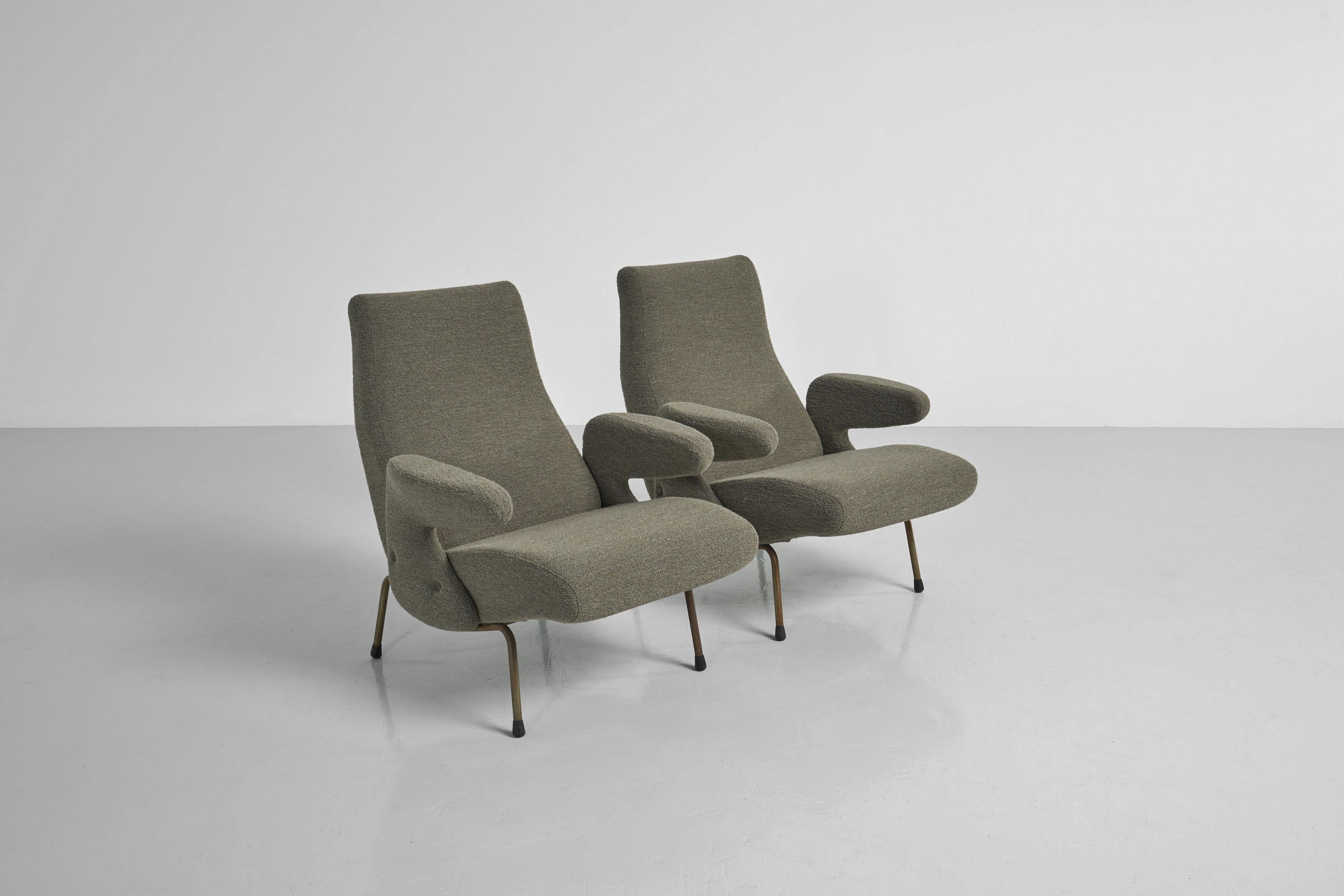 Mid-20th Century Erberto Carboni Delfino lounge chairs Arflex Italy 1955 For Sale