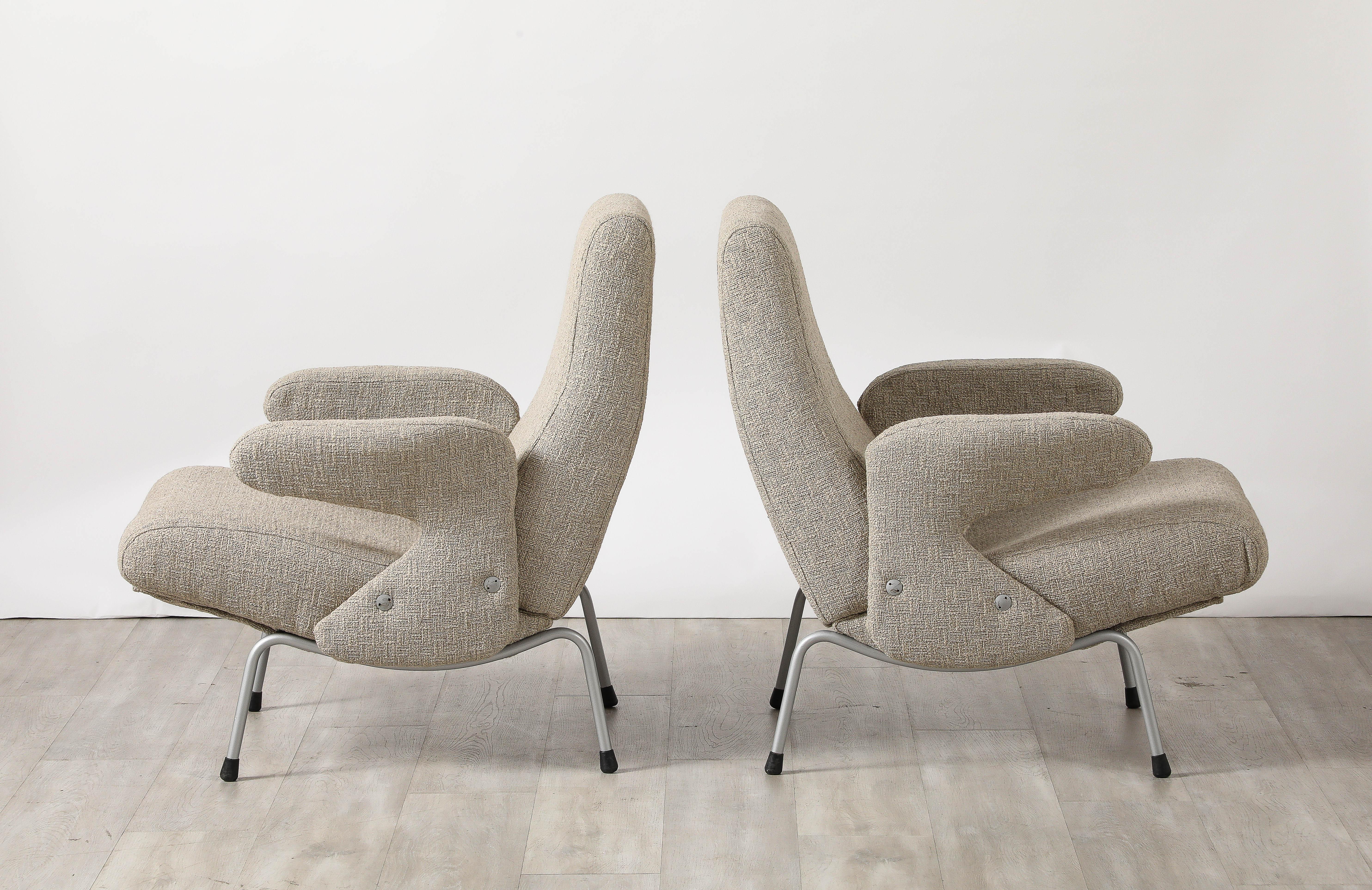 Pareja de sillones Erberto Carboni 'Delfino' para Arflex, 1954 Tela en venta