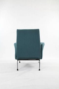 Erberto Carboni for Arflex Light Blue Delfino Chair with Chrome Legs, 1955