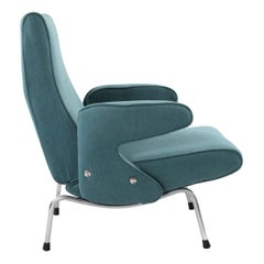 Vintage Erberto Carboni for Arflex Light Blue Delfino Chair with Chrome Legs, 1955