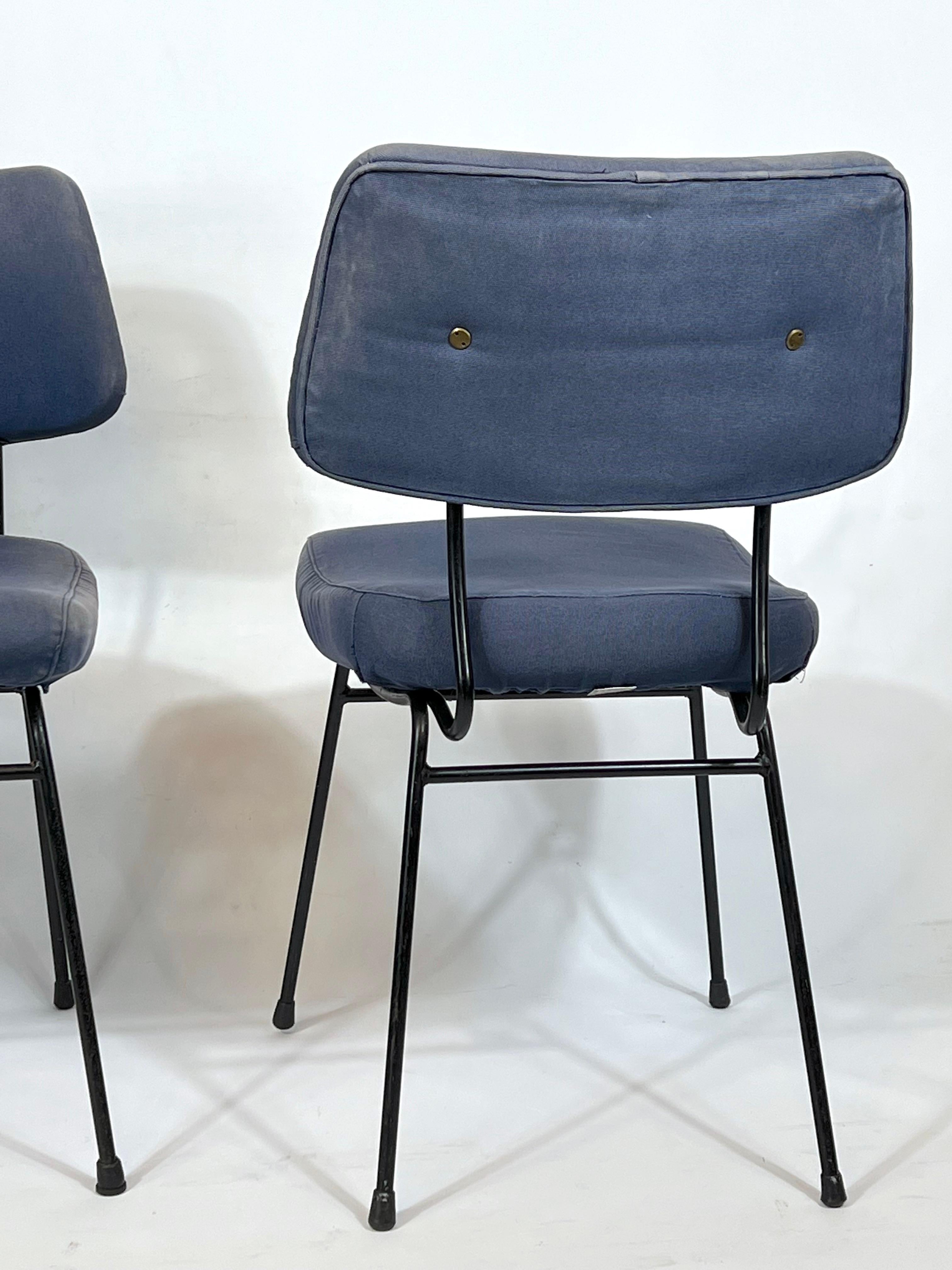 Erberto Carboni pour Arflex, ensemble de six chaises de salle à manger Delfino, années 1950 en vente 3