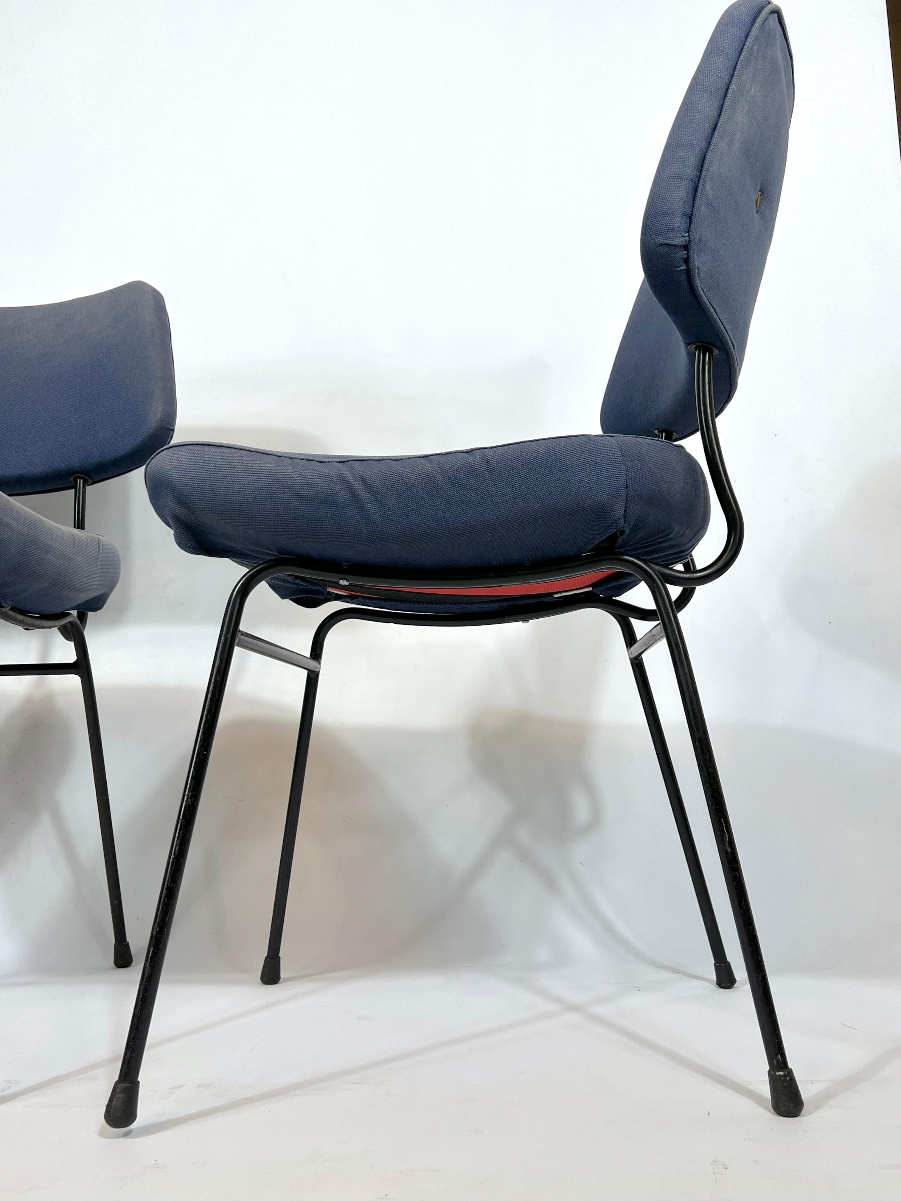 Erberto Carboni pour Arflex, ensemble de six chaises de salle à manger Delfino, années 1950 en vente 7