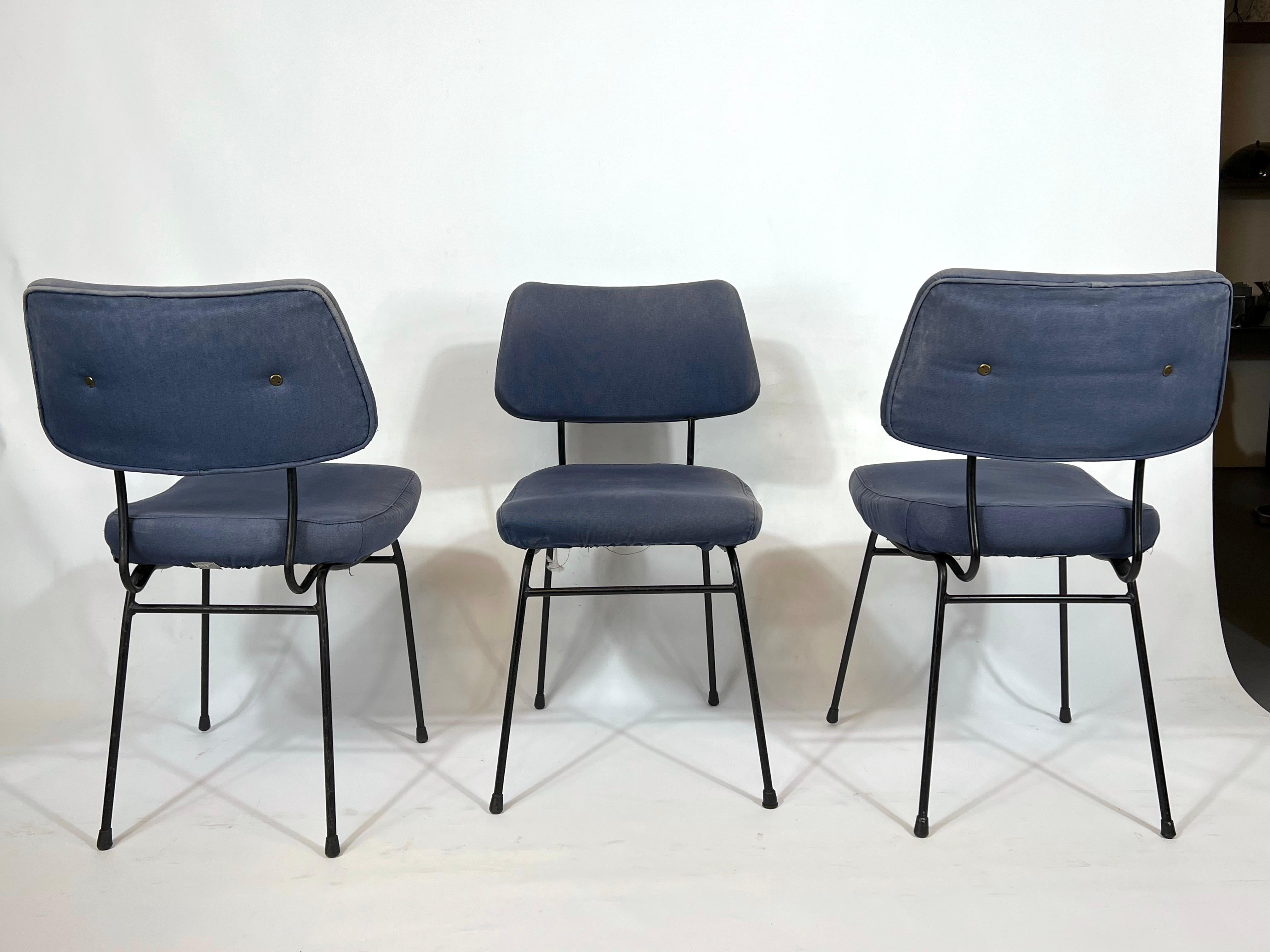 Metal Erberto Carboni for Arflex, Set of Six Delfino Dining Chairs, 1950s For Sale
