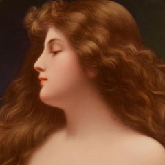 'Erblüth' a Large 19th Century Berlin 'KPM' Porcelain Plaque